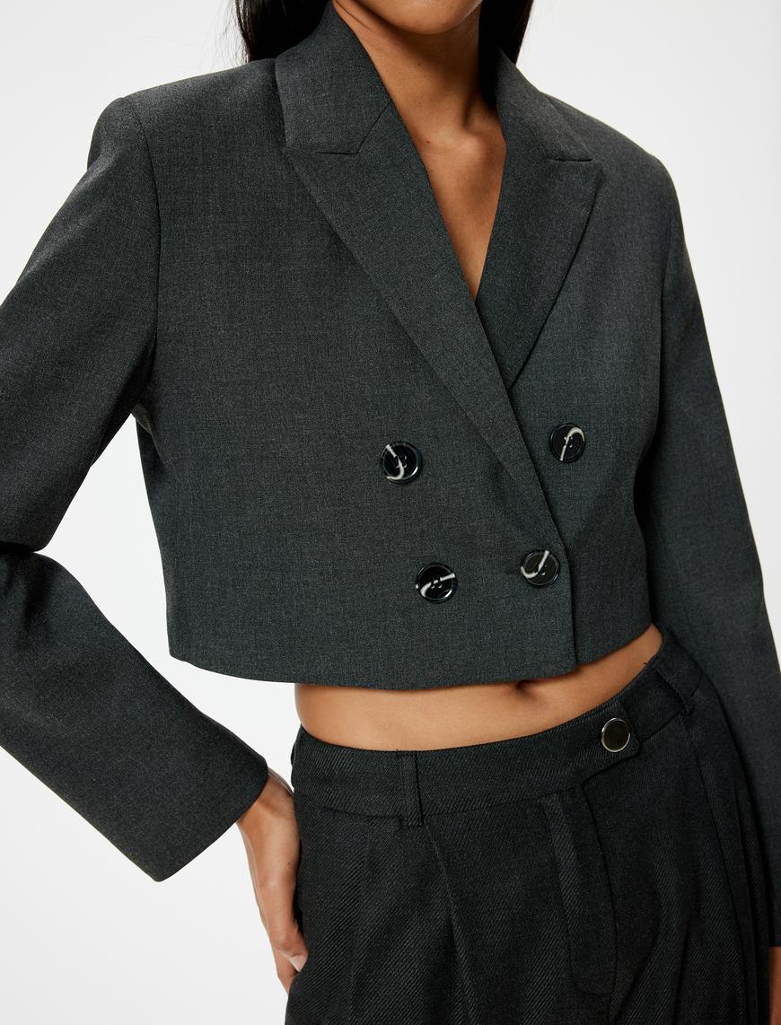   Kruvaze Oversize Crop Blazer Ceket