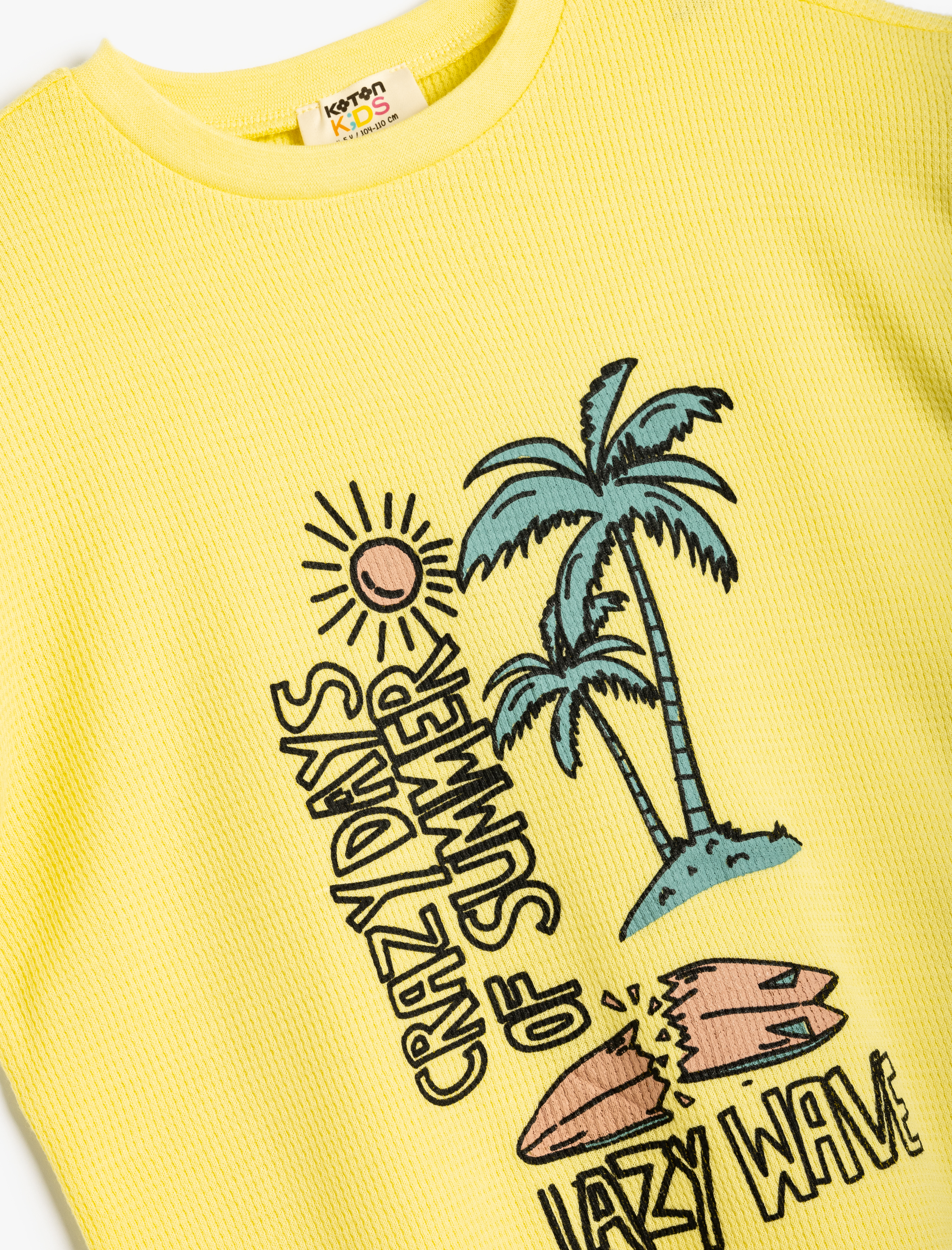  Erkek Çocuk Oversize Tişört Yaz Temalı Kısa Kollu Bisiklet Yaka Pamuklu