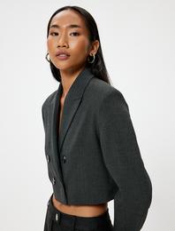 Kruvaze Oversize Crop Blazer Ceket