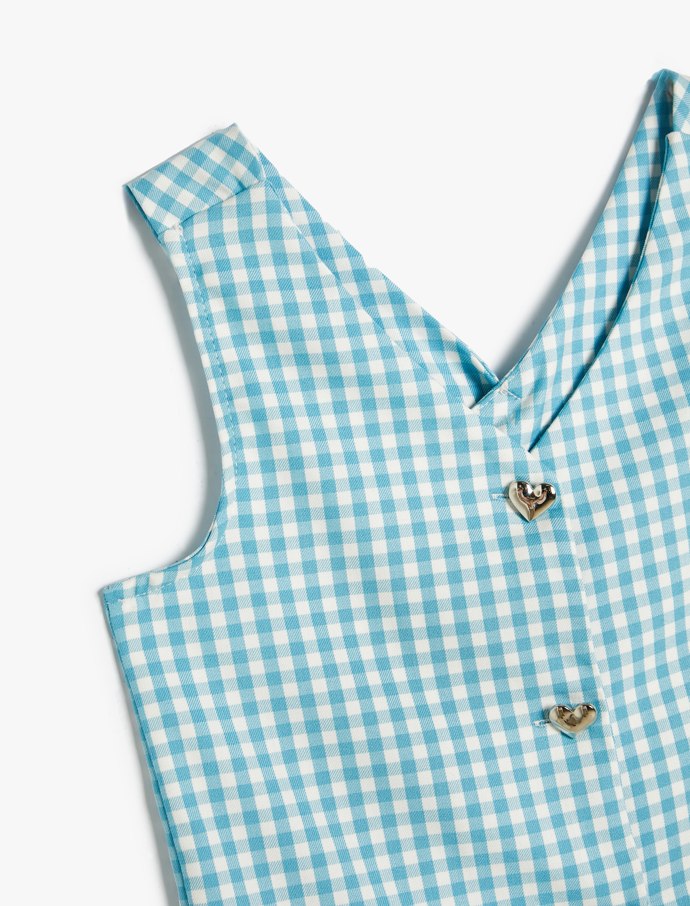  Kız Çocuk Yelek V Yaka Kalp Düğme Detaylı