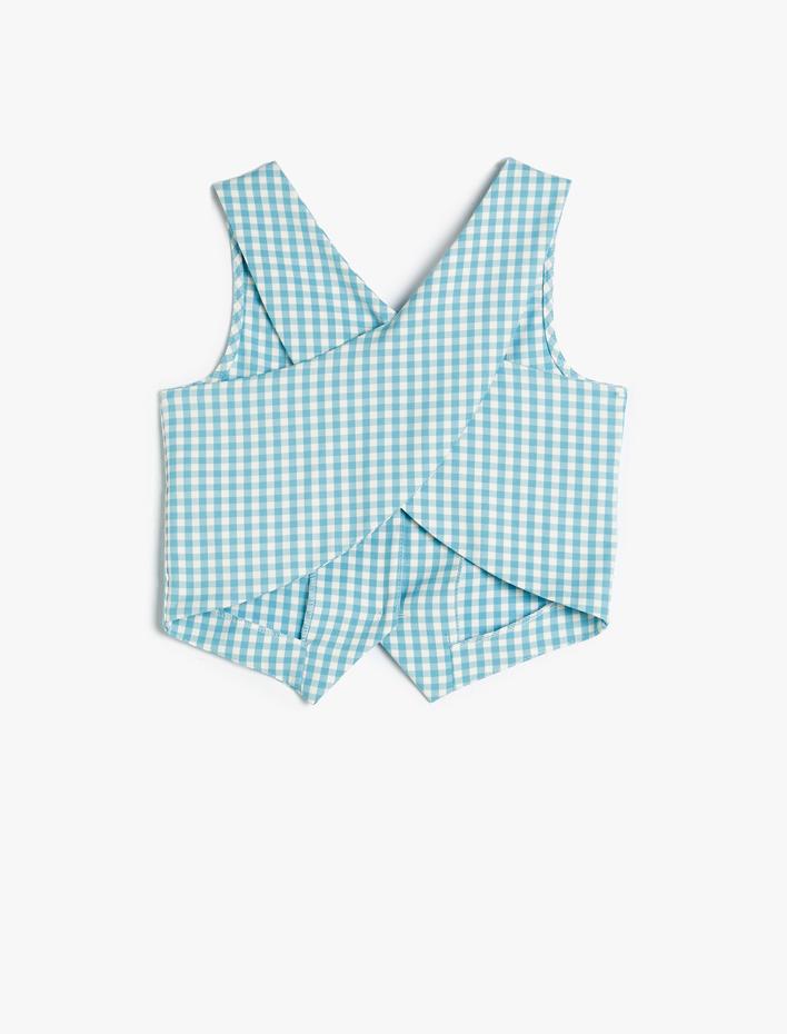 Kız Çocuk Yelek V Yaka Kalp Düğme Detaylı