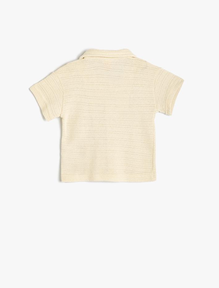 Erkek Bebek Polo Tişört Kısa Kollu Düğme Detaylı