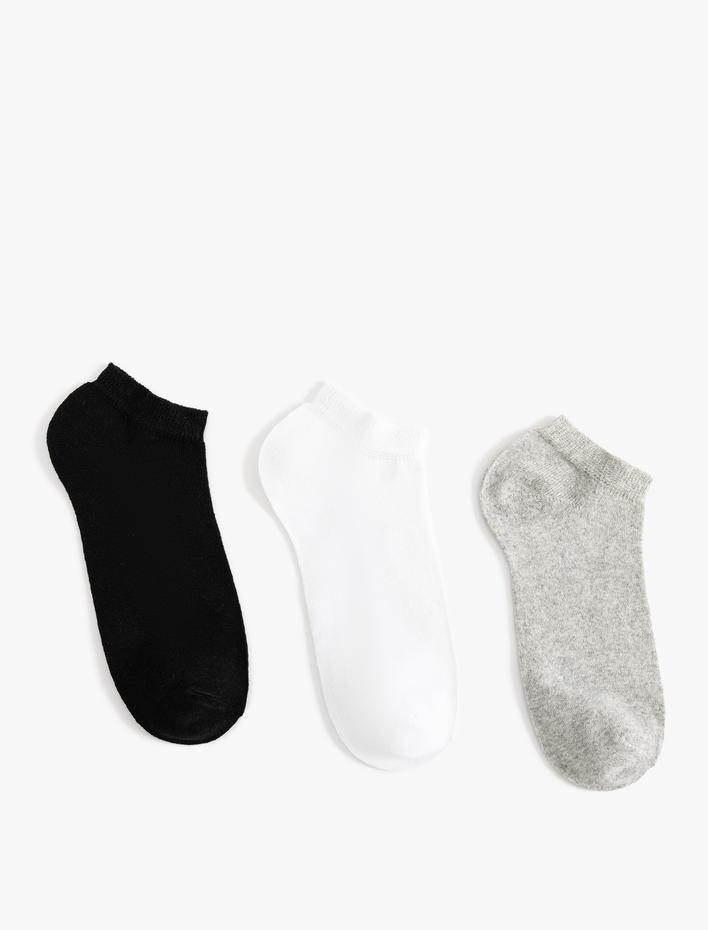 Erkek 3'lü Patik Çorap Seti Basic Pamuk Karışımlı