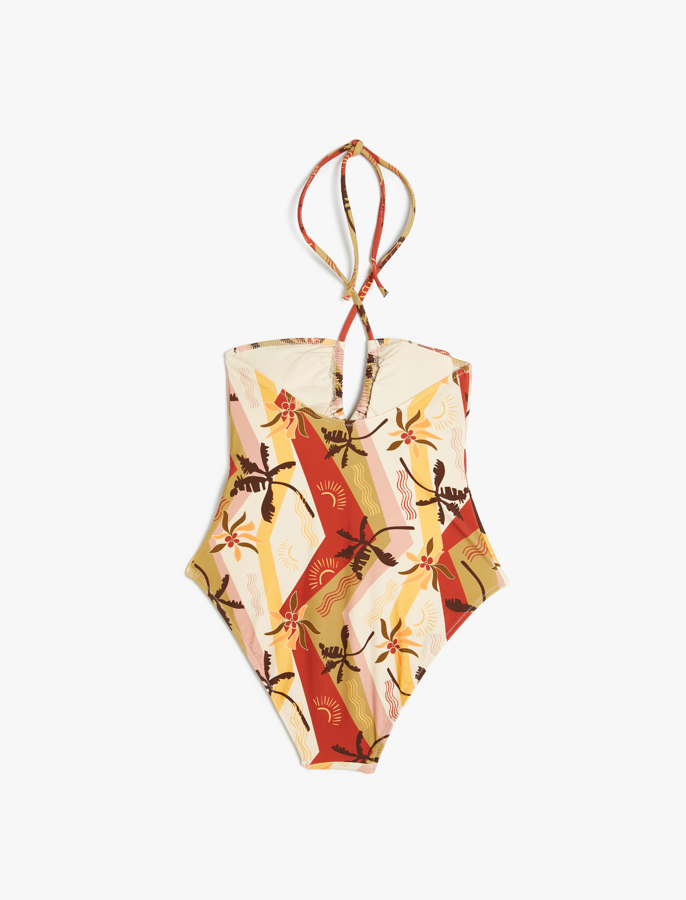   Çiçekli Halter Yaka Mayokini