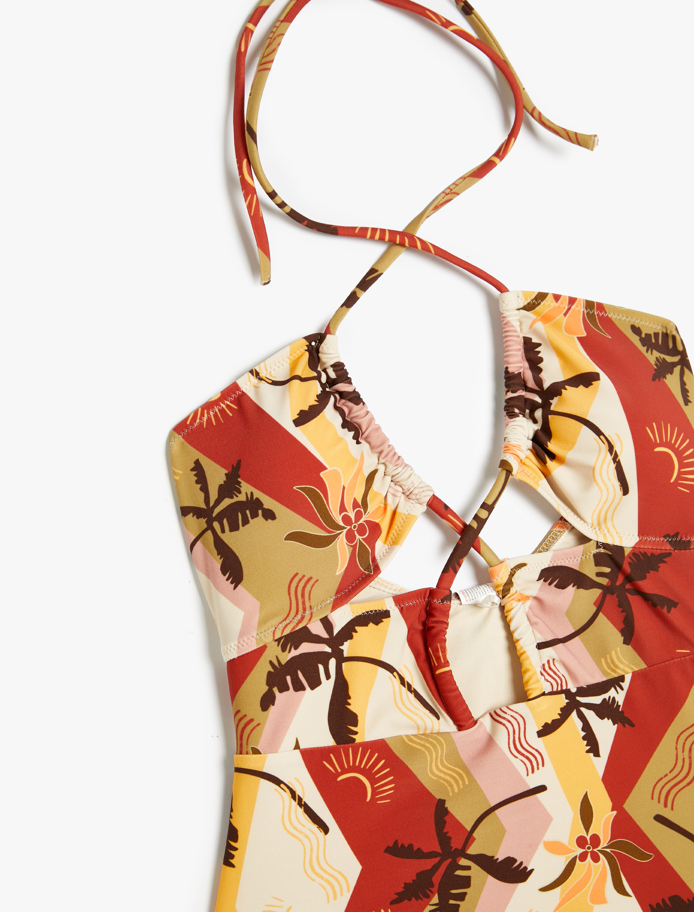   Çiçekli Halter Yaka Mayokini