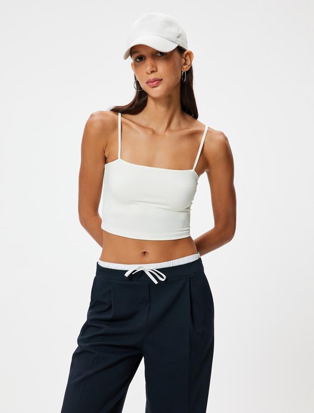 Crop Atlet Basic İp Askılı Slim Fit_2