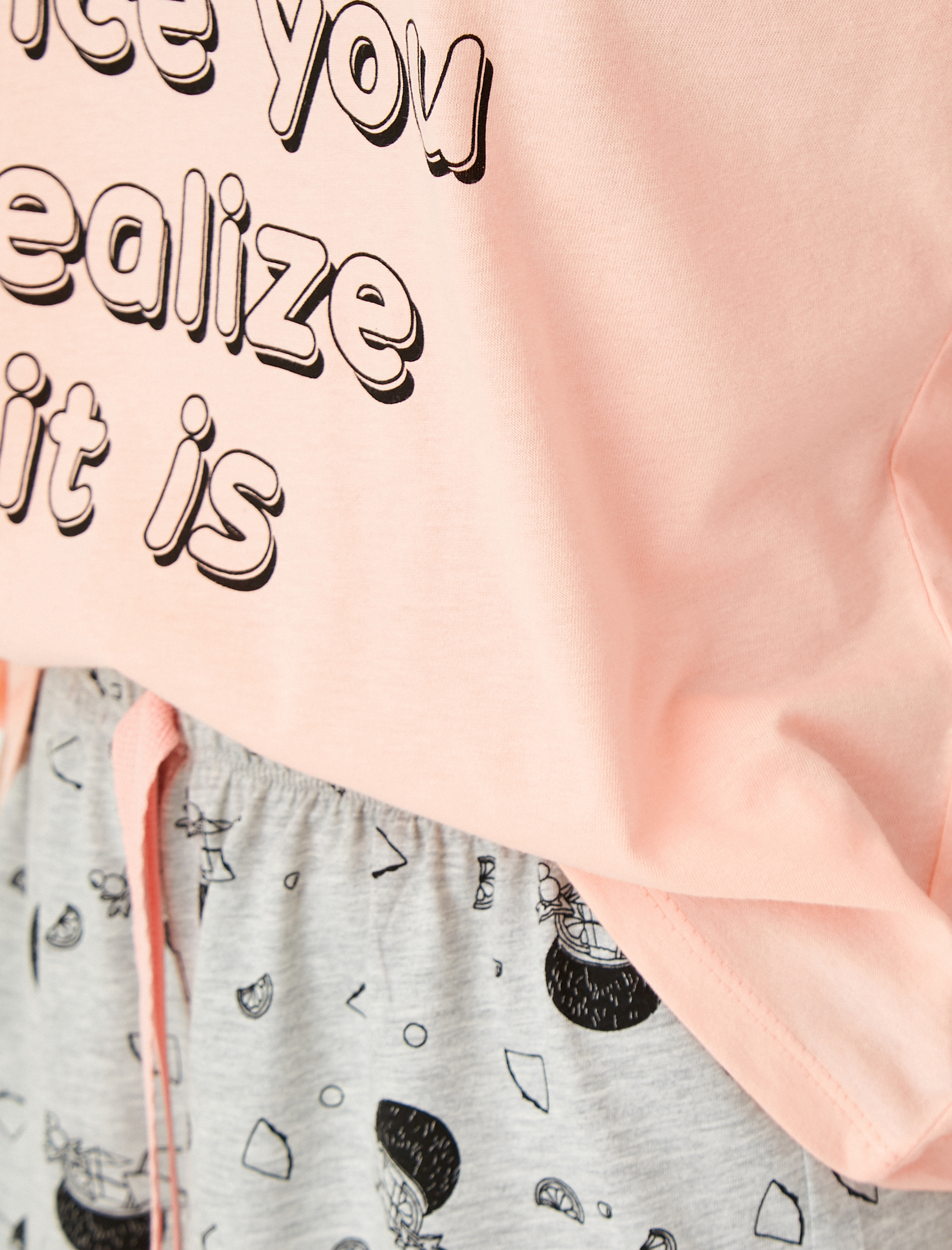   Şortlu Pijama Takımı Baskılı