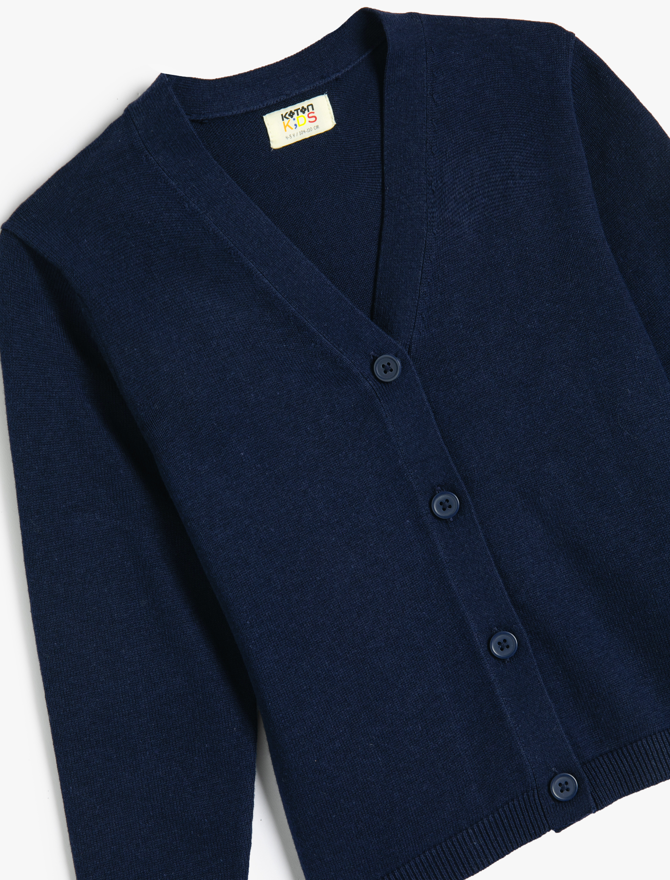  Erkek Çocuk V Yaka Düğmeli Pamuklu Basic Hırka