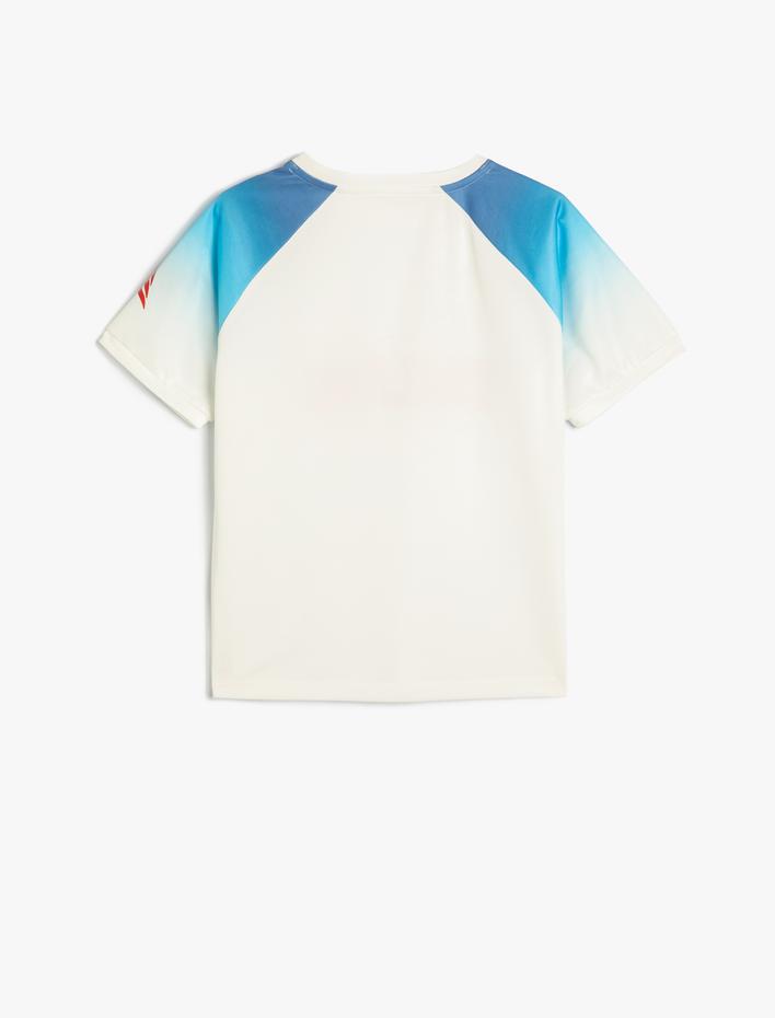 Erkek Çocuk Oversize Tişört Spor Temalı Kısa Kollu Bisiklet Yaka Baskılı