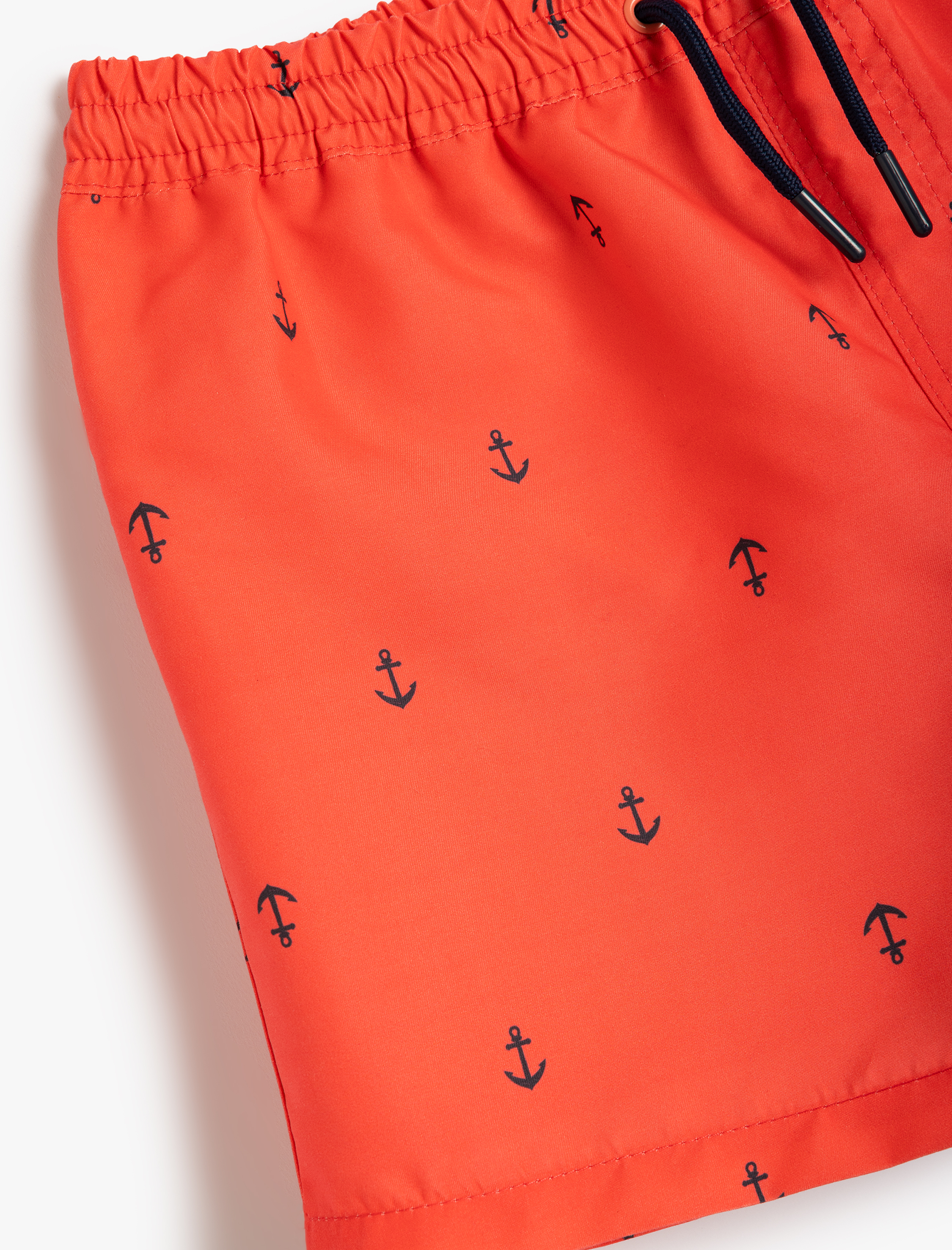  Erkek Çocuk Deniz Şortu Çapa Baskılı Beli Bağlamalı