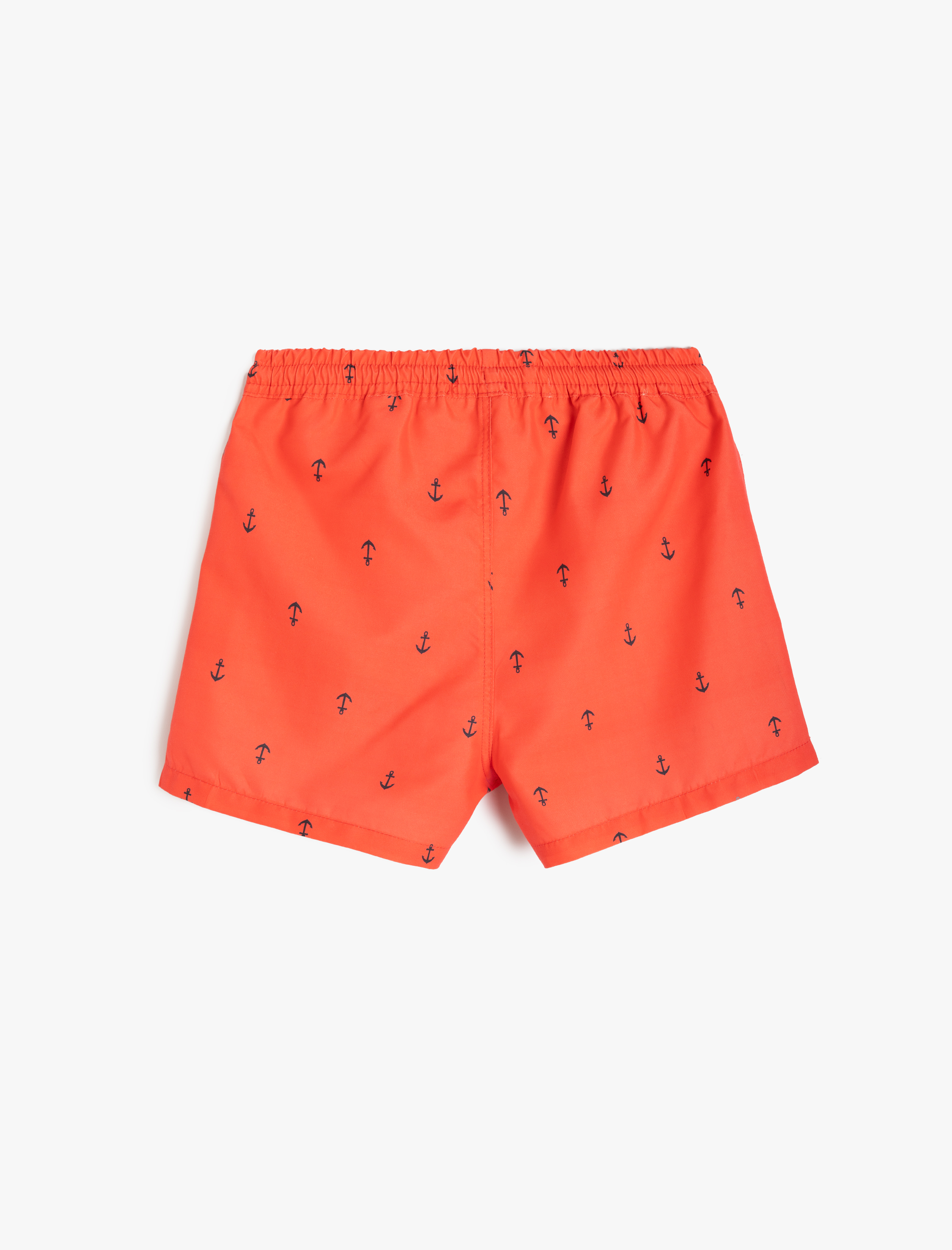  Erkek Çocuk Deniz Şortu Çapa Baskılı Beli Bağlamalı