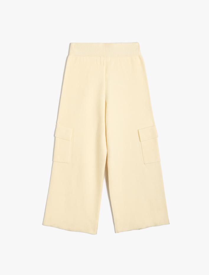 Kız Çocuk Basic Bol Paça Pantolon Kargo Cep Detaylı