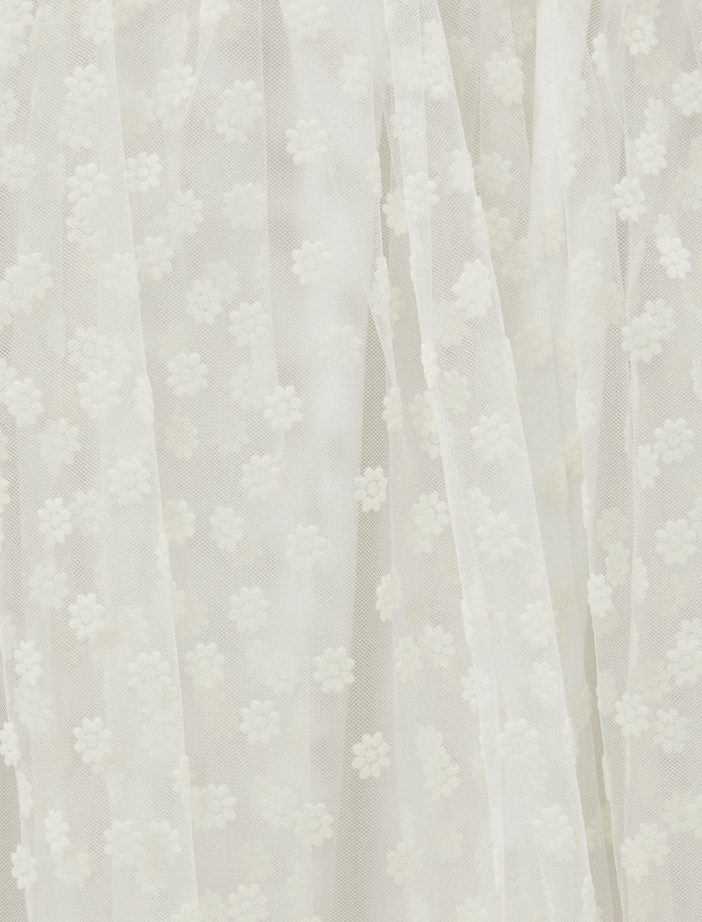   Fırfırlı Çiçekli Dantelli Tül Etek