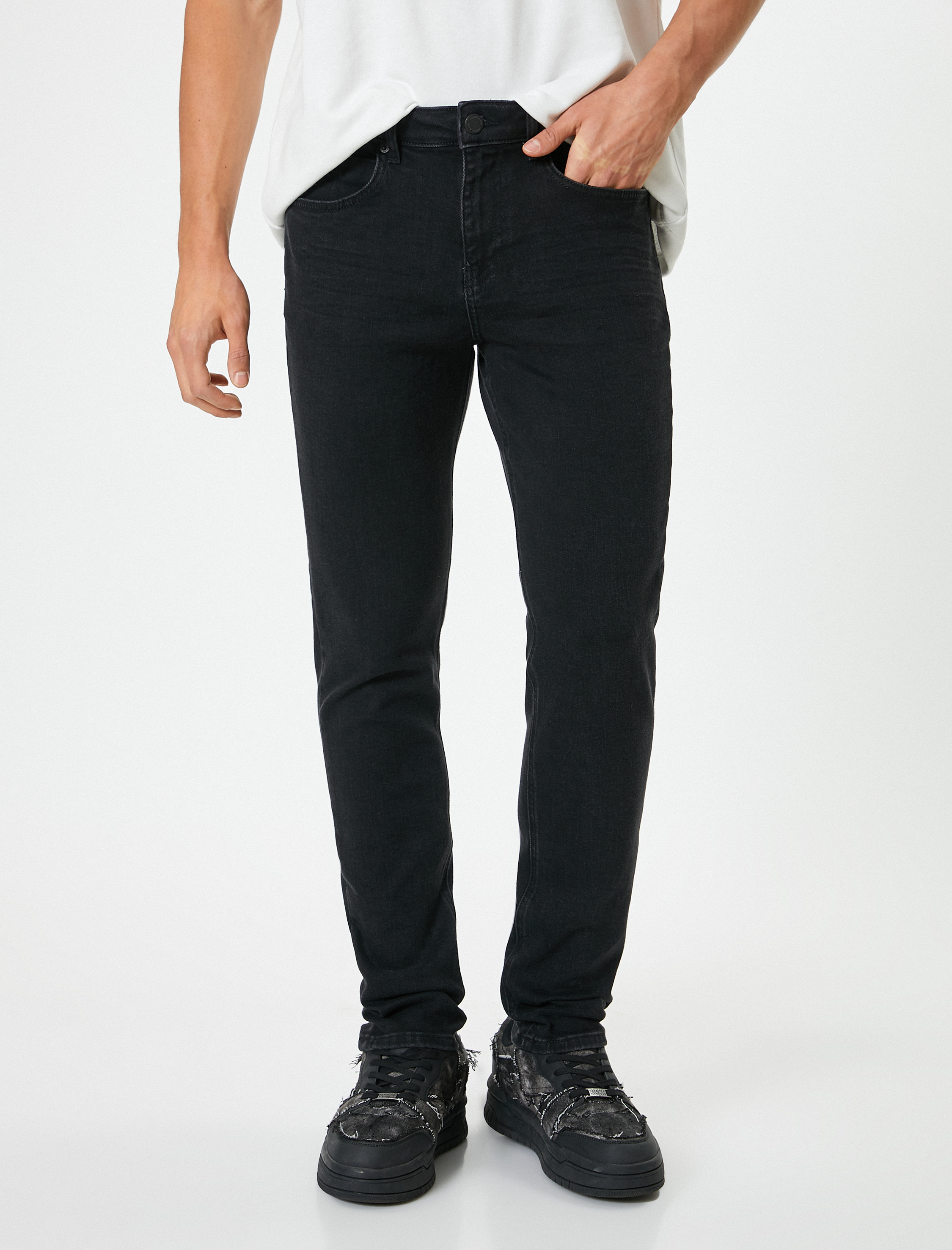   Standart Bel Pamuklu Slim Fit Kot Pantolon - Brad Jean