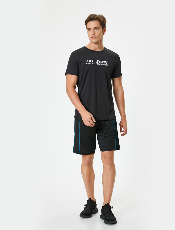  Kısa Spor Şort Beli Bağcıklı Cepli