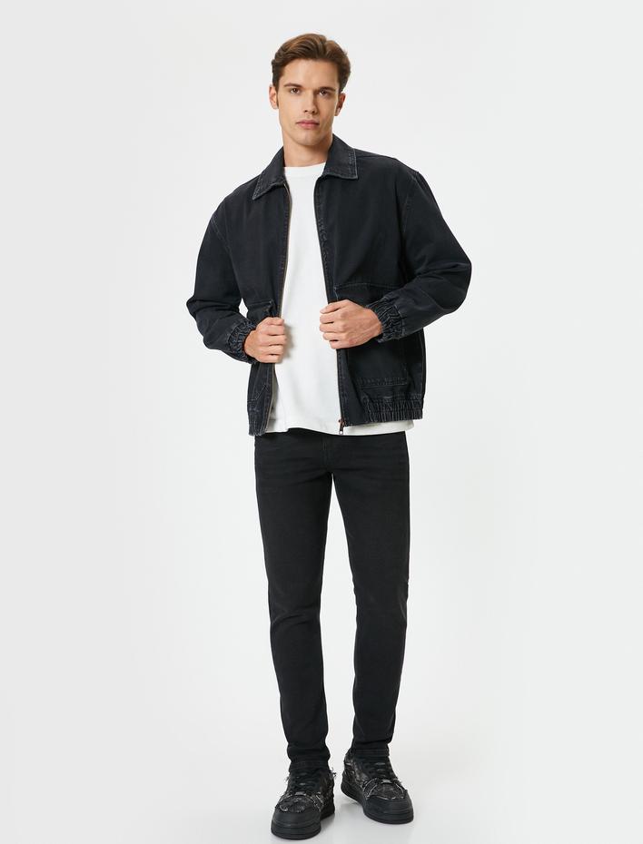  Standart Bel Düğmeli Slim Fit Kot Pantolon - Brad Jean