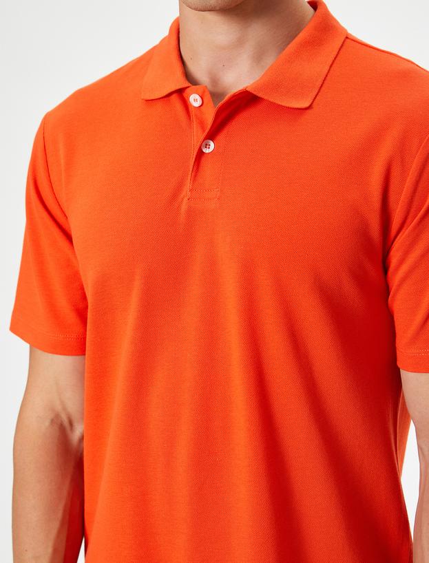 Slim Fit Tişört Polo Yaka Kısa Kollu Pamuklu_4