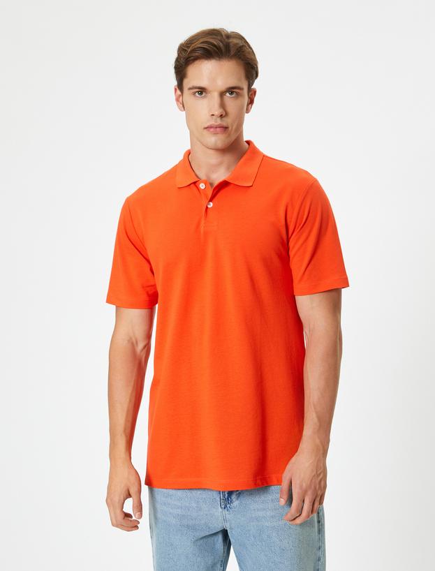 Slim Fit Tişört Polo Yaka Kısa Kollu Pamuklu_2