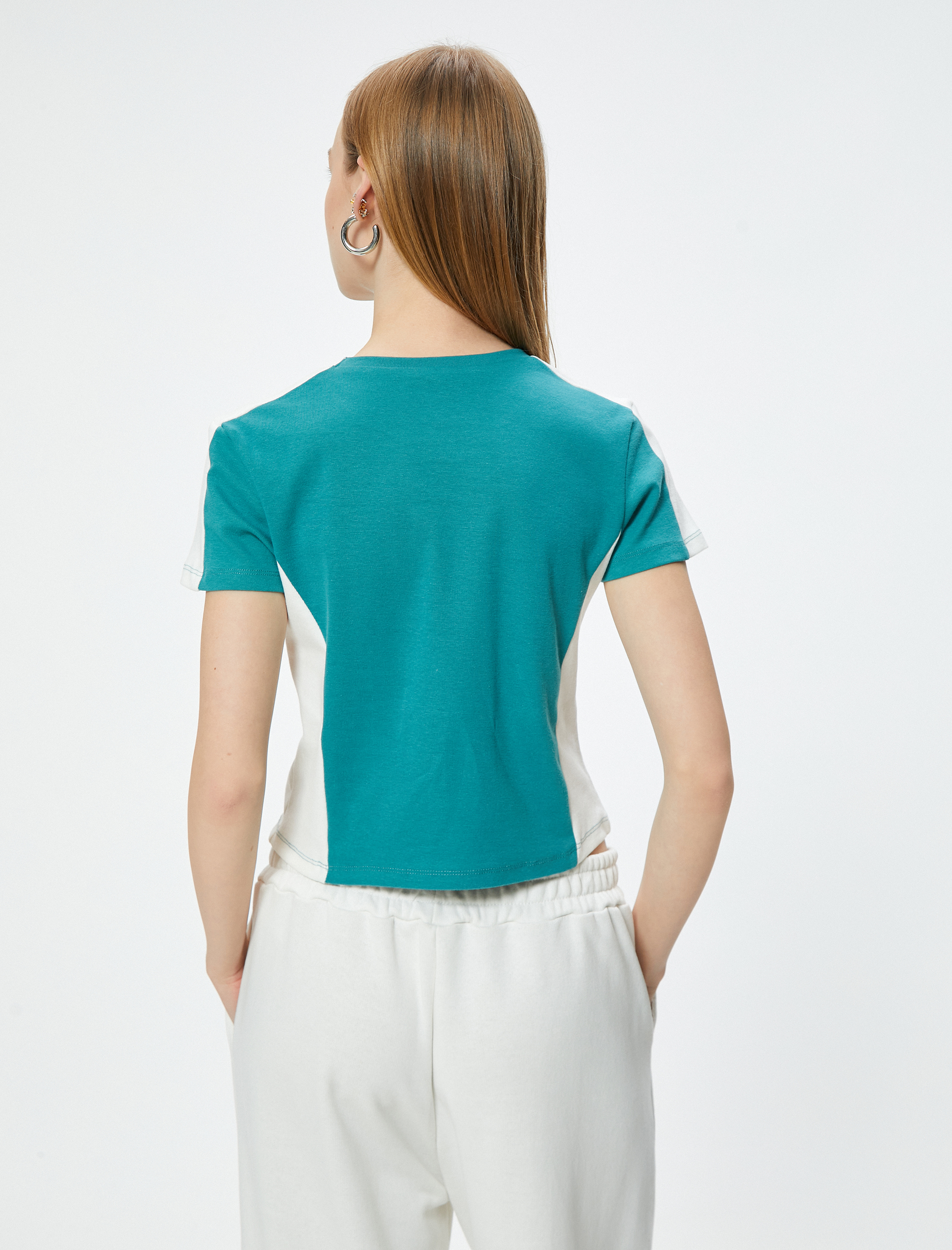   Slogan Baskılı Tişört Bisiklet Yaka Kısa Kollu