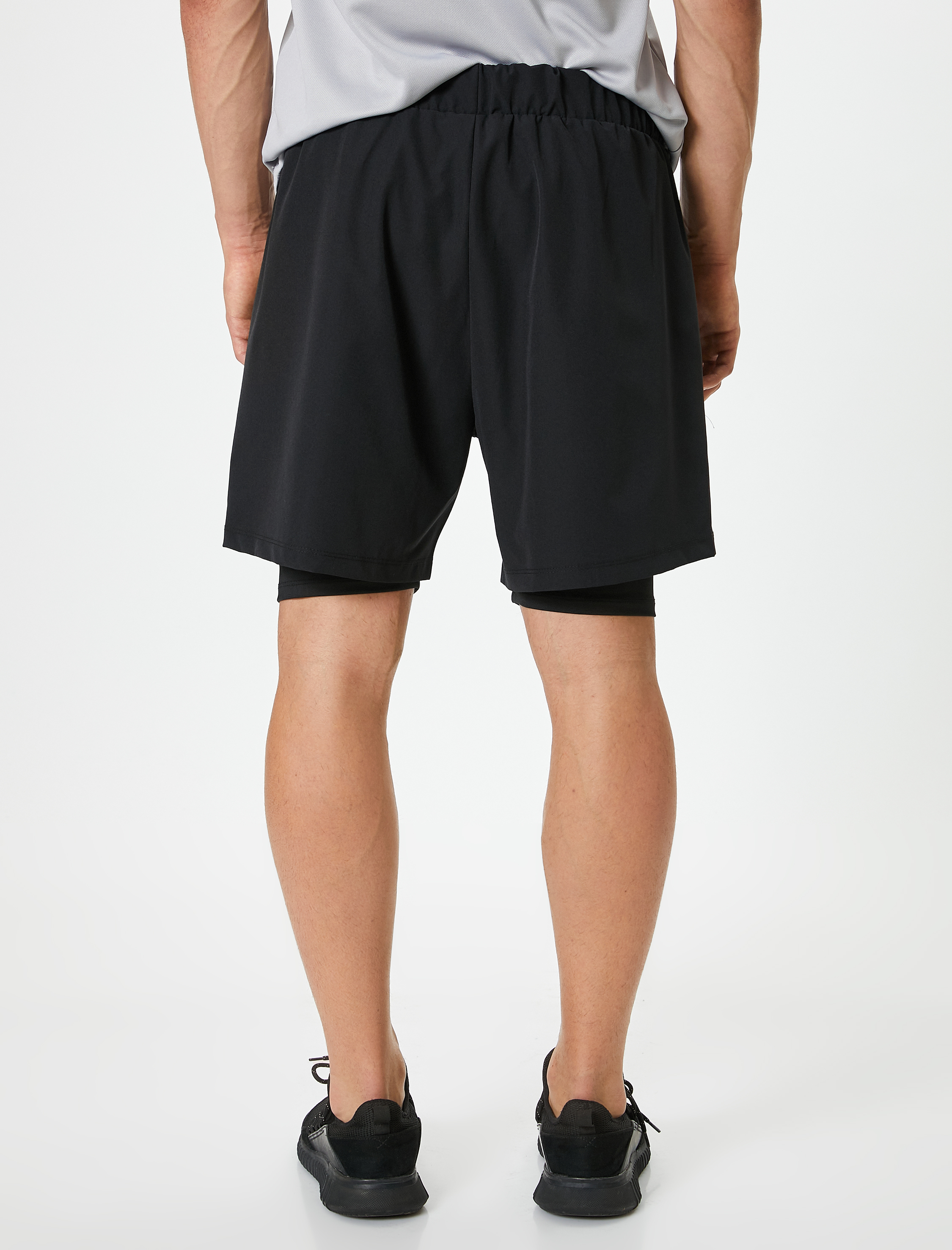   Kısa Spor Şort Beli Bağcıklı Cepli