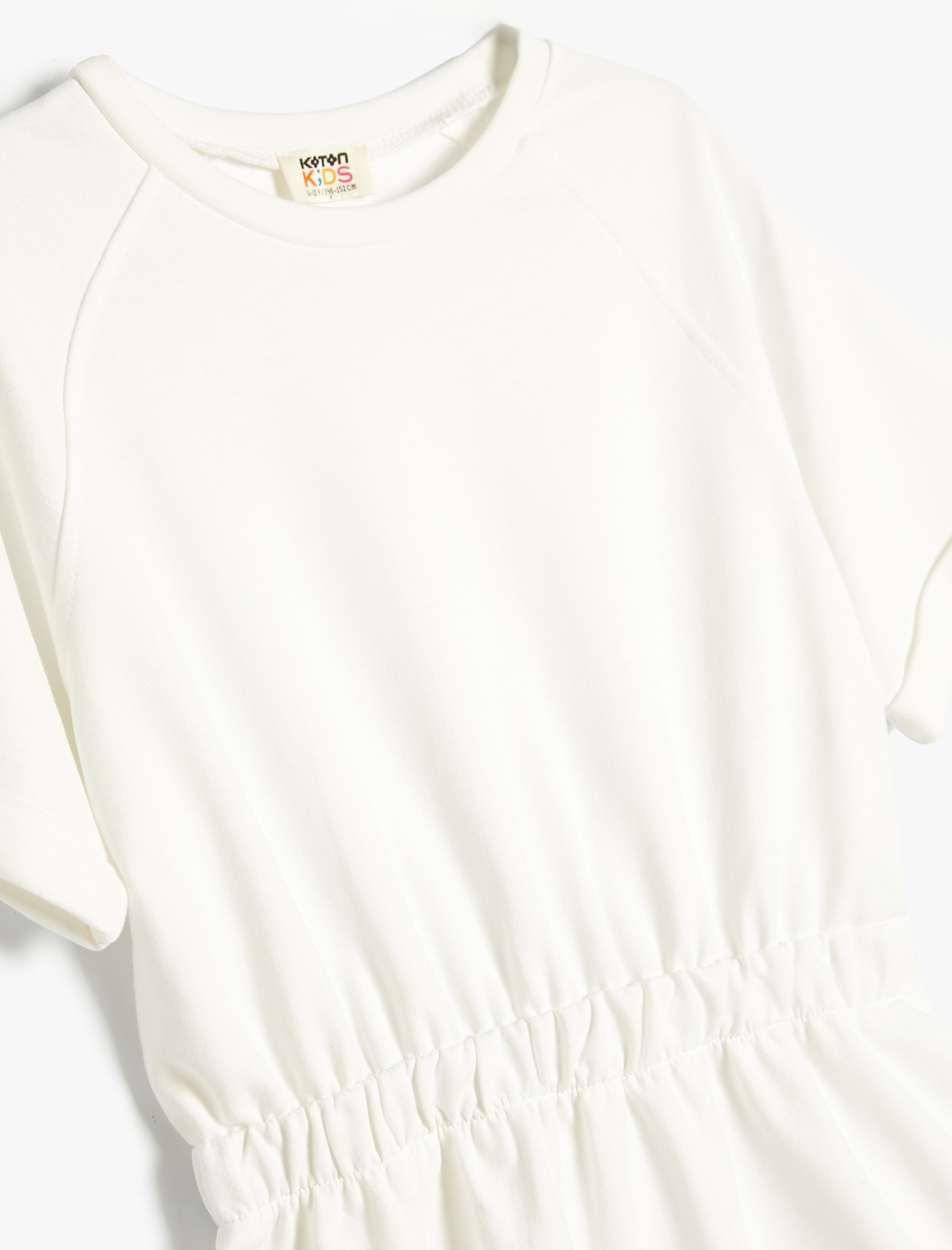 Kız Çocuk Basic Elbise Kısa Kollu Yuvarlak Yaka Pamuklu