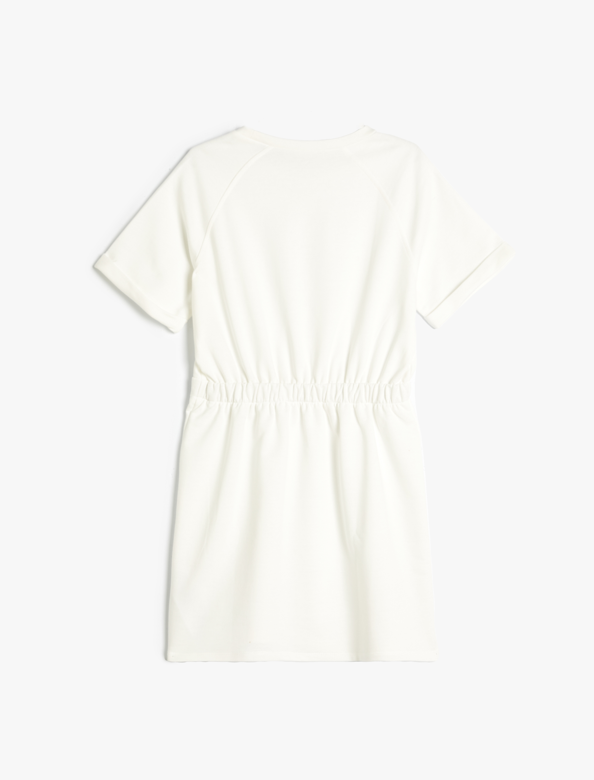 Kız Çocuk Basic Elbise Kısa Kollu Yuvarlak Yaka Pamuklu