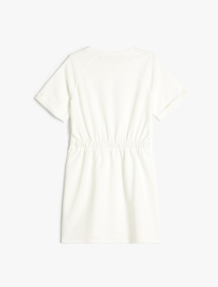 Kız Çocuk Basic Elbise Kısa Kollu Yuvarlak Yaka Pamuklu