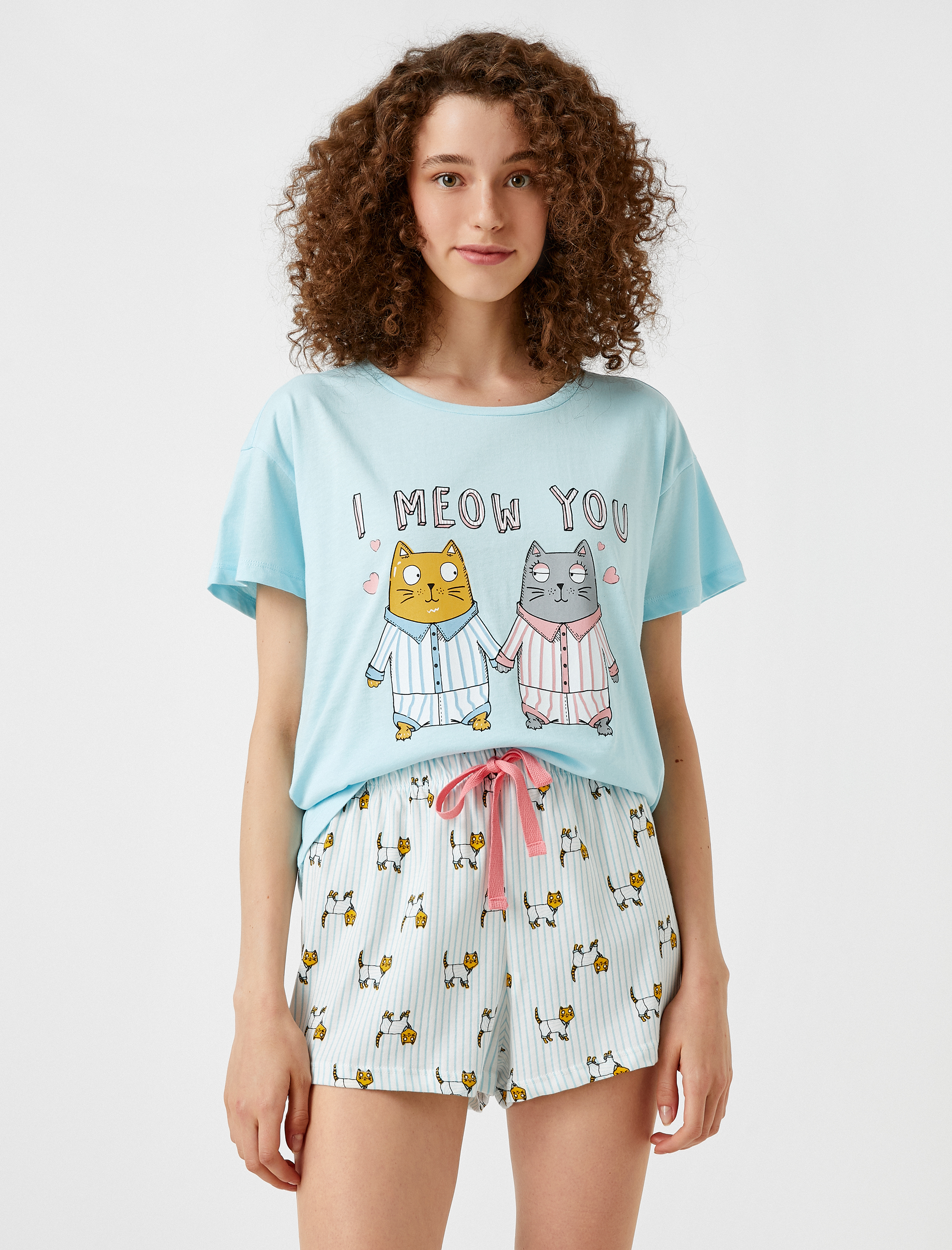   Şortlu Pijama Takımı Baskılı