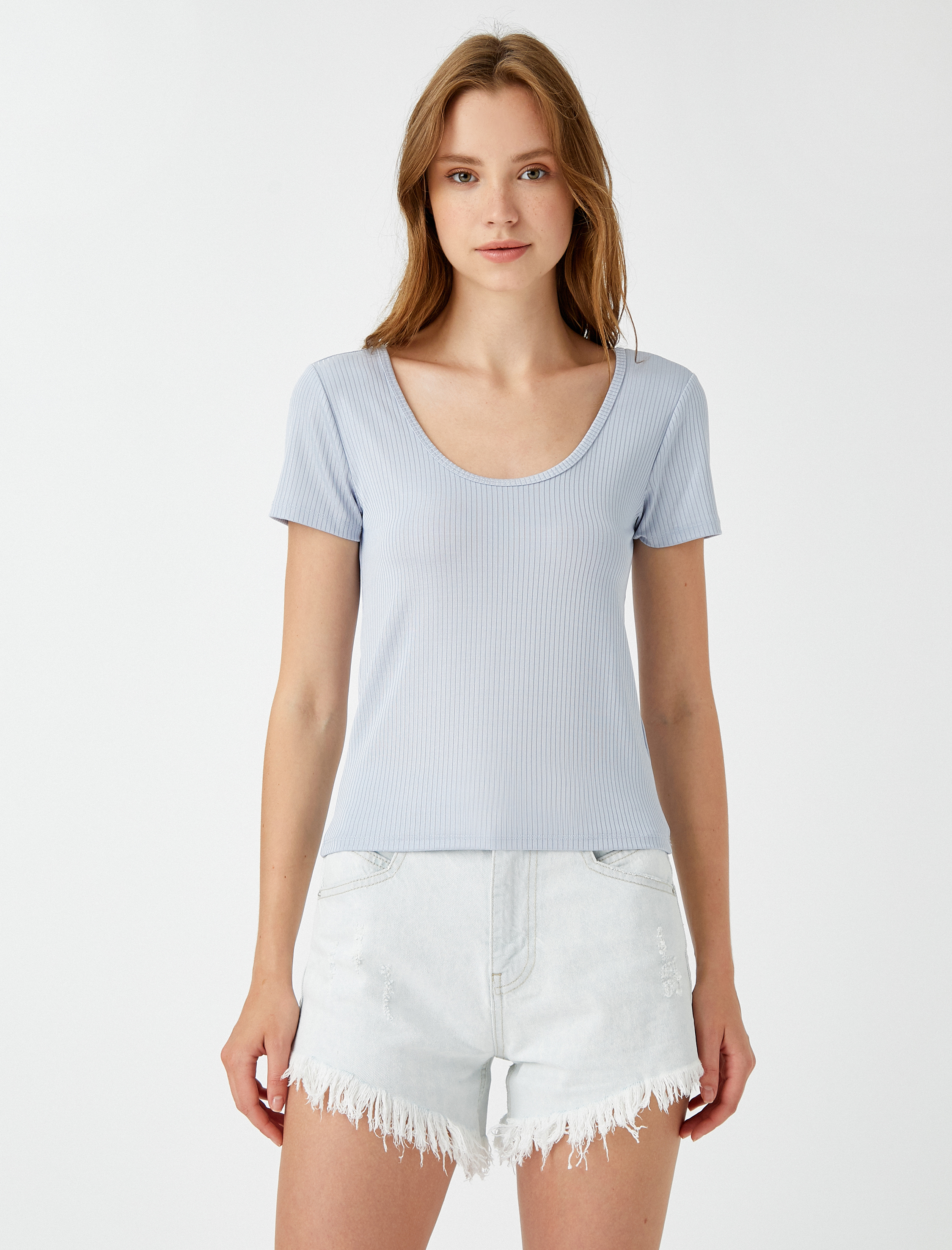   Fitilli Tişört Kısa Kollu