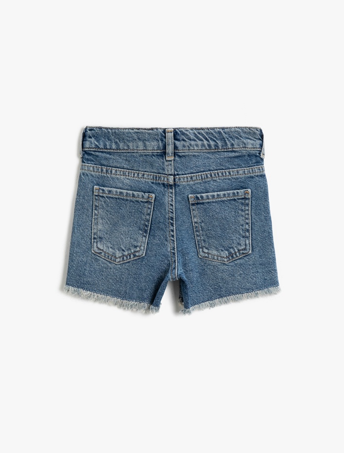 Kız Çocuk Pamuklu Kot Şort