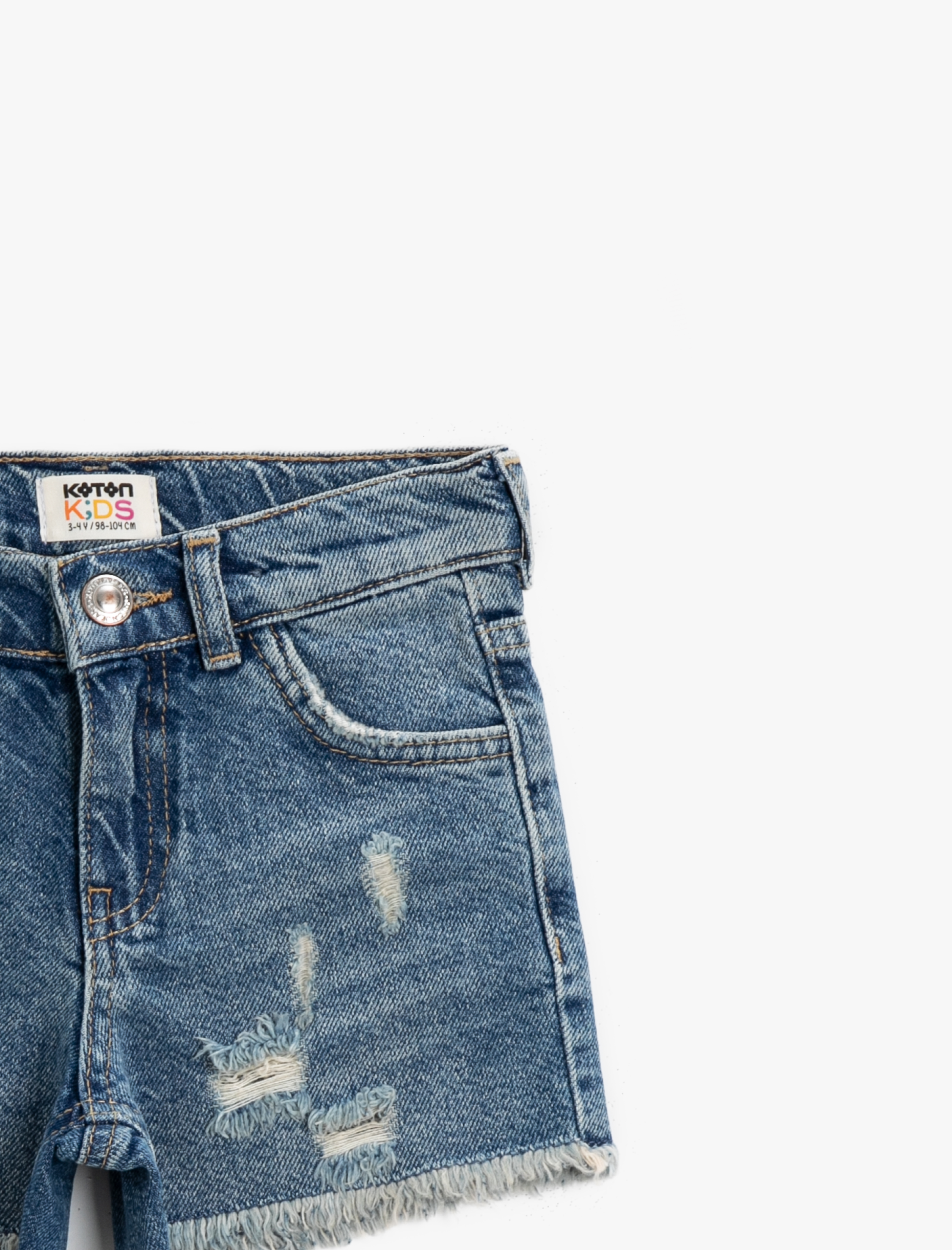  Kız Çocuk Pamuklu Kot Şort