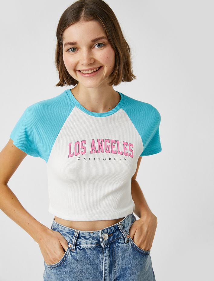  Baskılı Tişört Reglan Kol