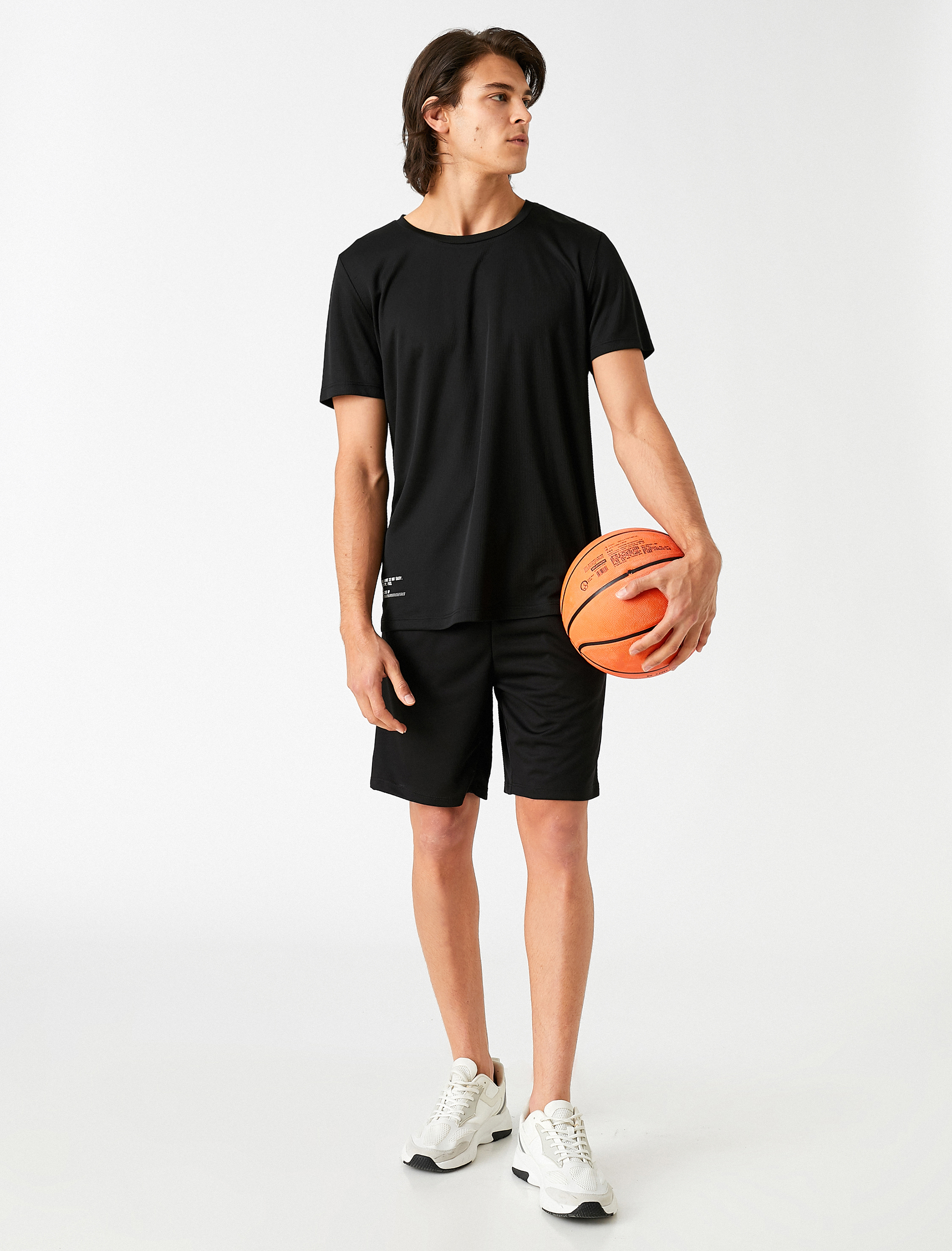   Spor Şort Baskılı Beli Bağlamalı