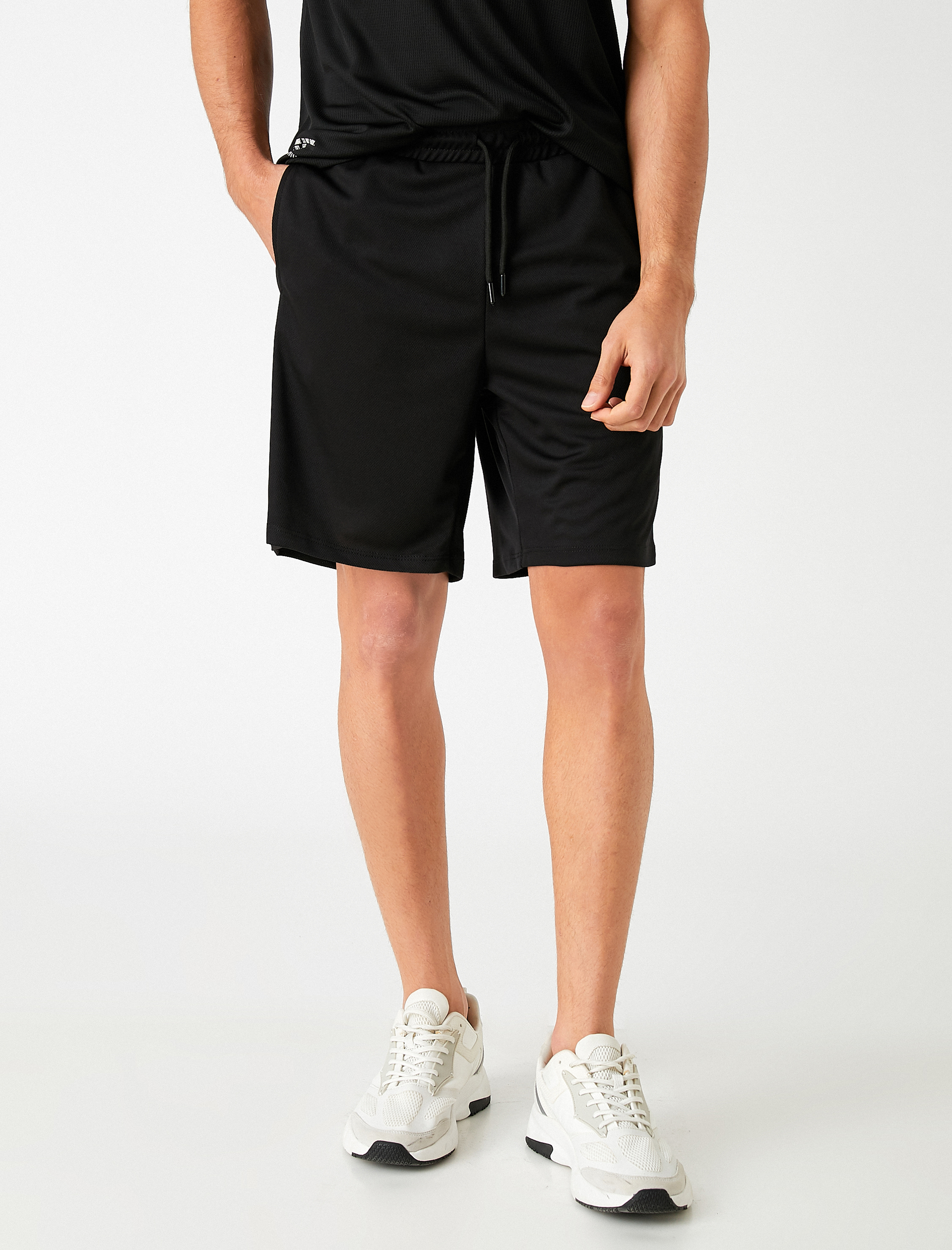   Spor Şort Baskılı Beli Bağlamalı