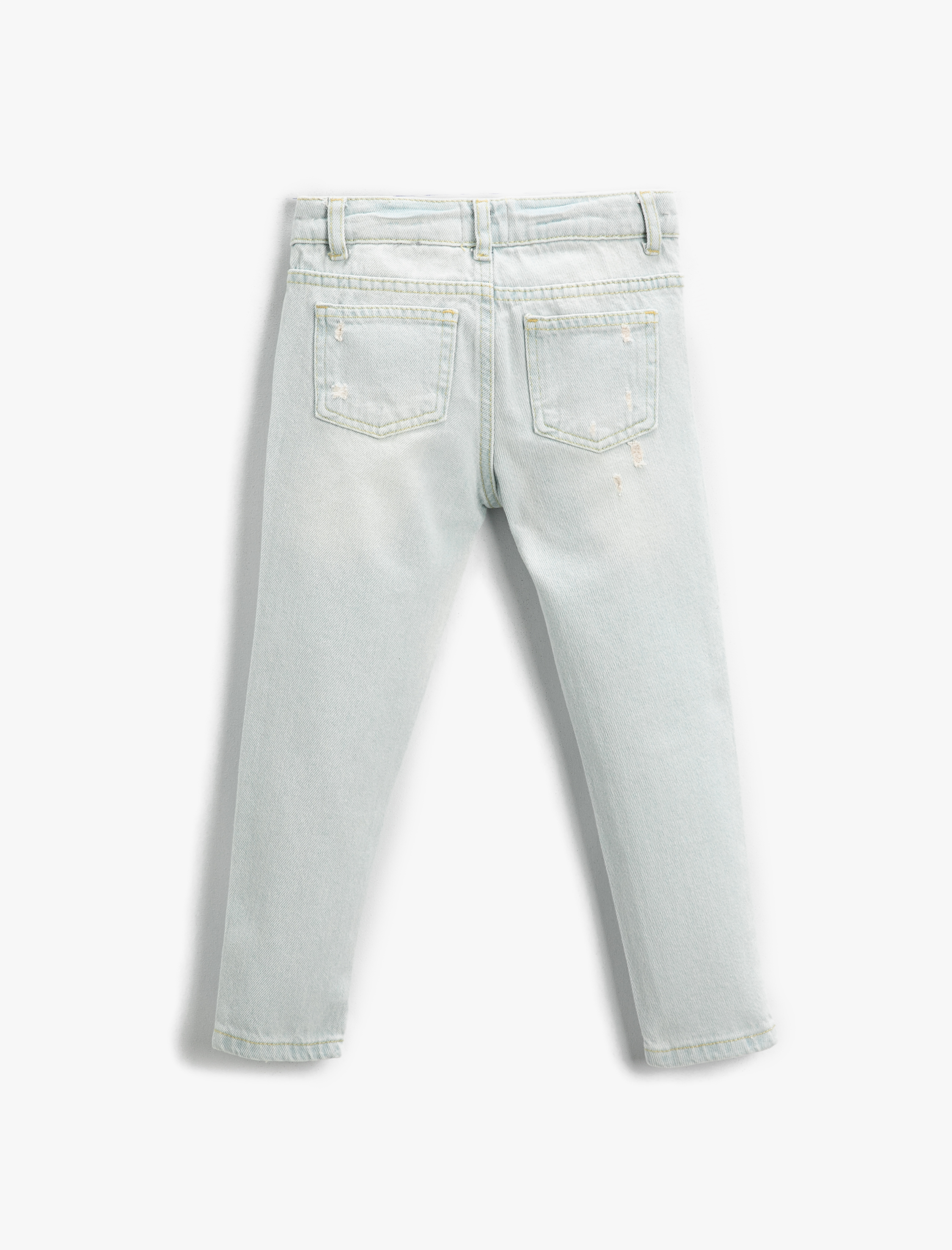  Erkek Çocuk Kot Pantolon Yıpratılmış Detaylı Pamuklu Cepli - Slim Jean