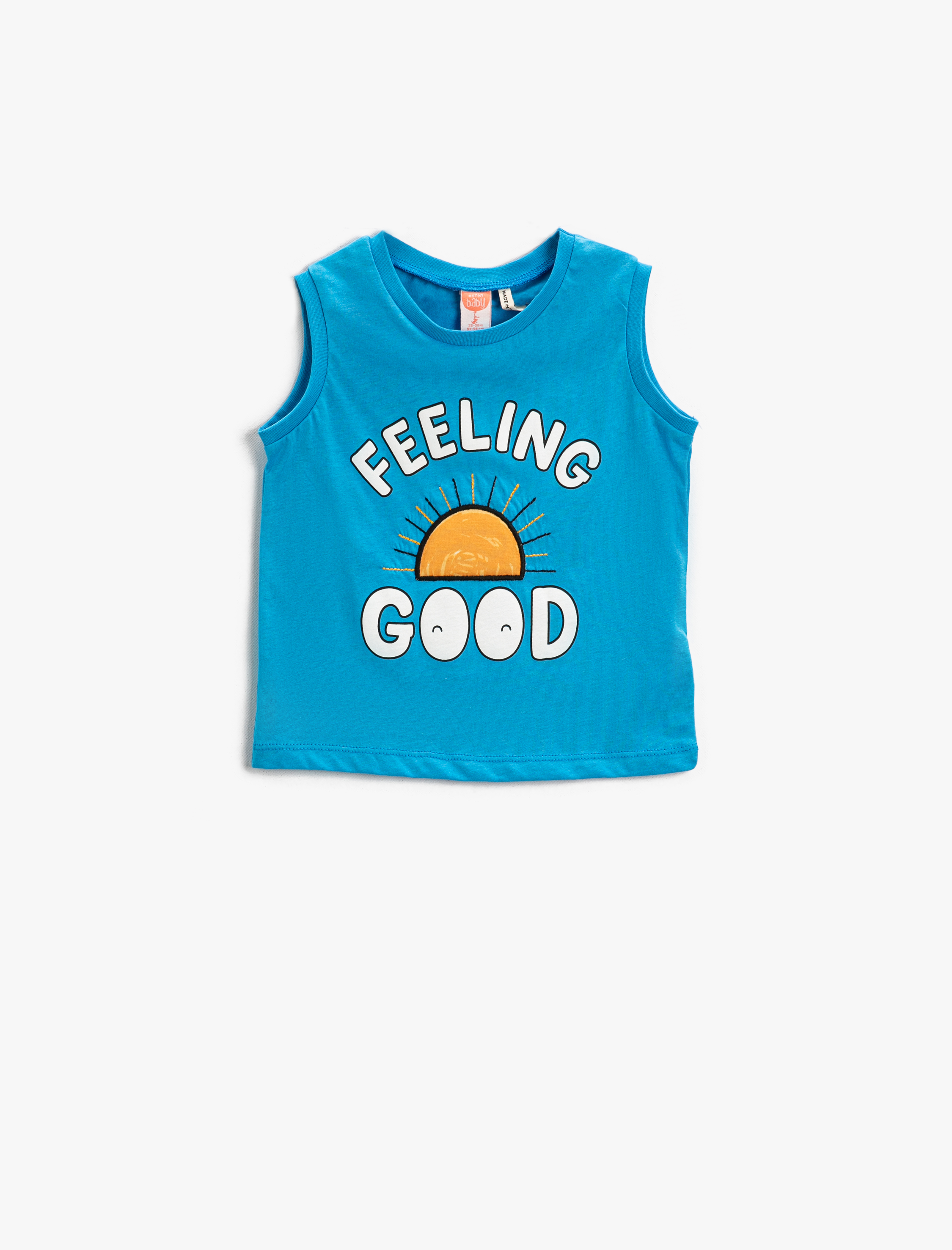  Erkek Bebek Yaz Temalı Baskılı Atlet Pamuklu