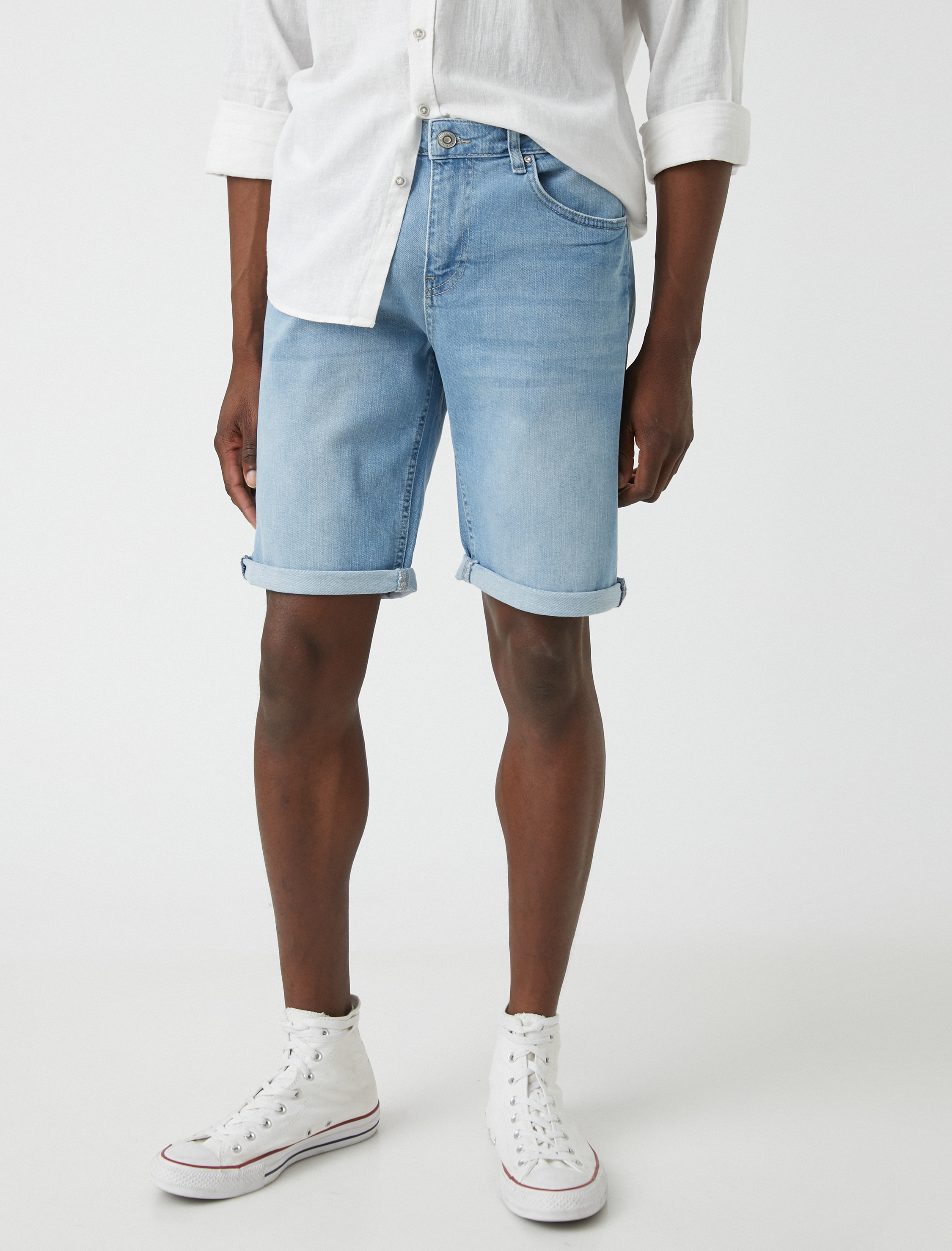   Katlı Paça Kot Şort