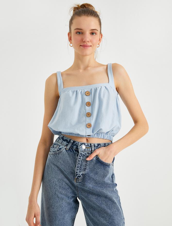  Düğme Detaylı Atlet