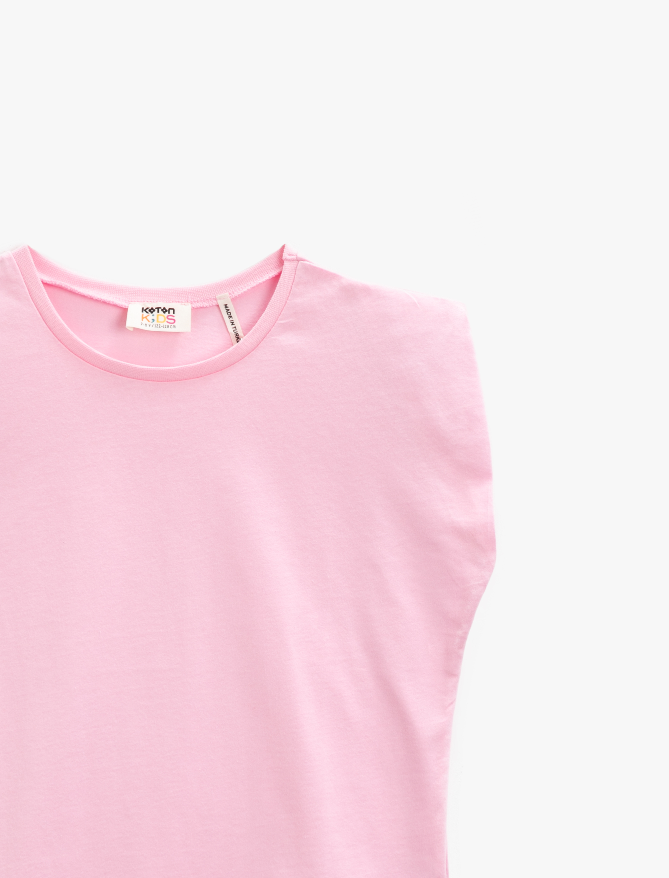  Kız Çocuk Bisiklet Yaka Tişört Pamuklu Basic