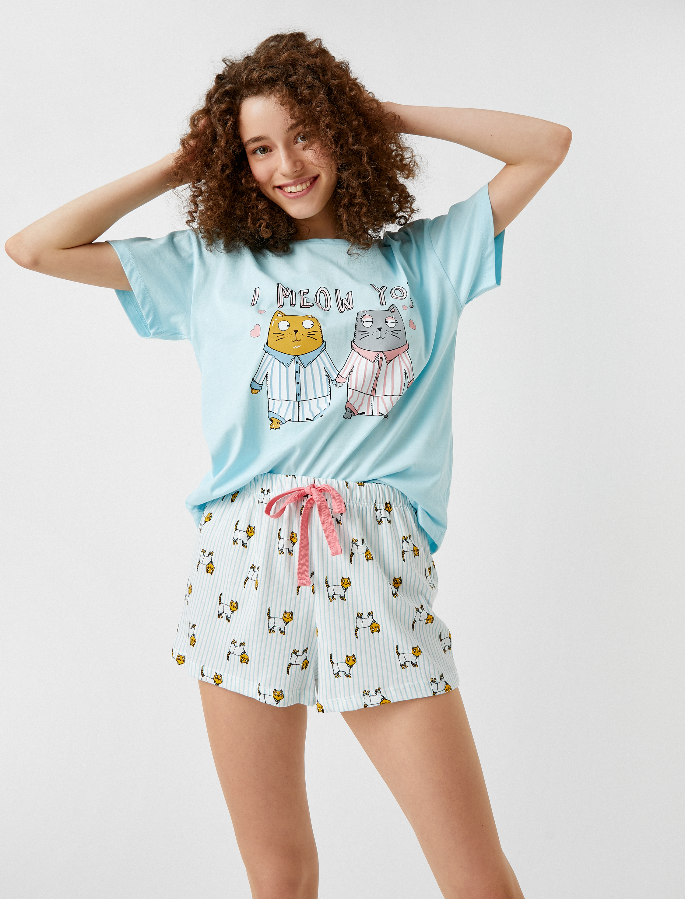   Şortlu Pijama Takımı Baskılı