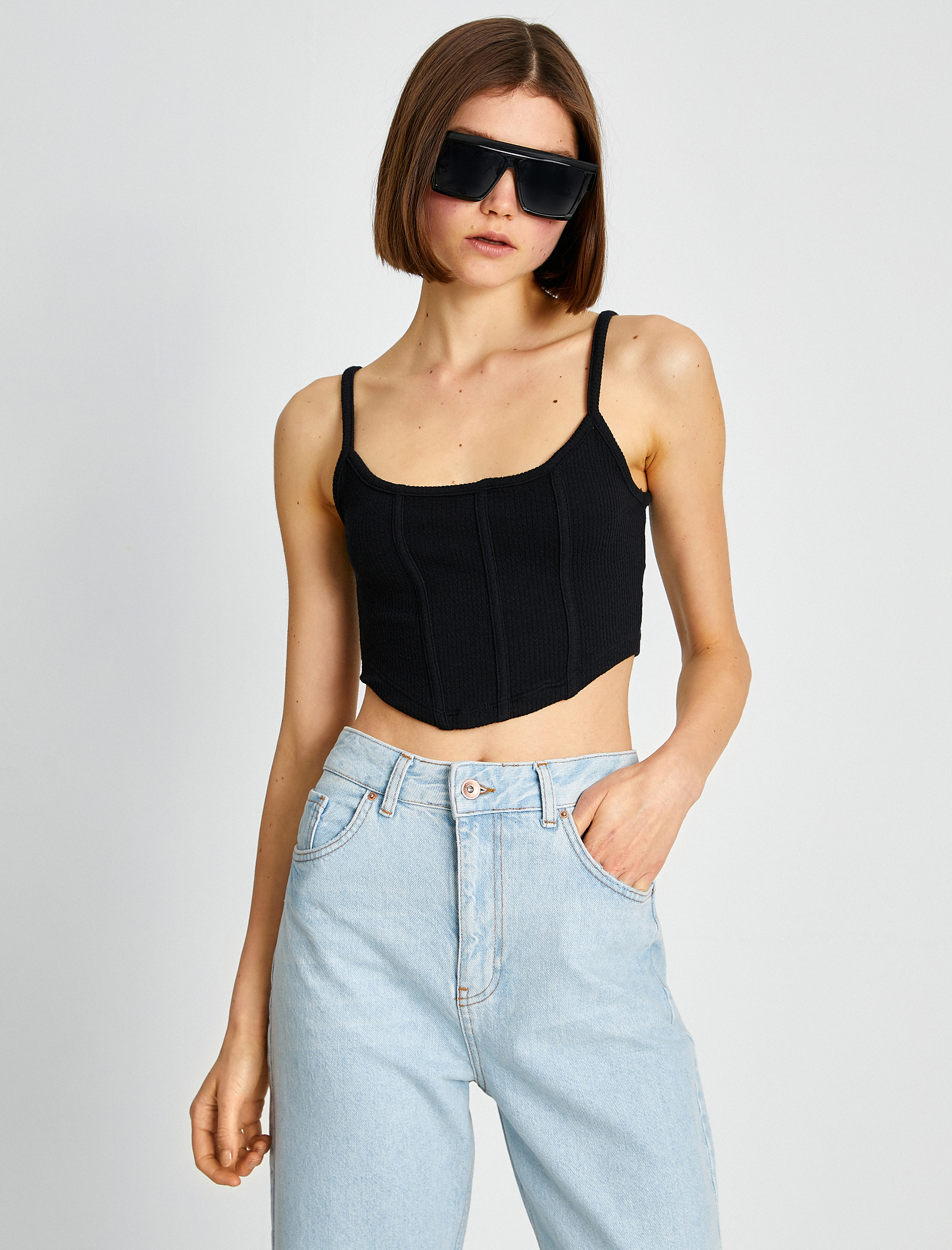   Korse Büstiyer İnce Askılı U Yaka