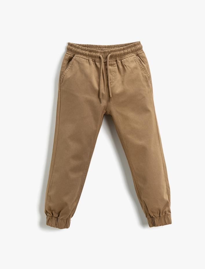 Erkek Çocuk Jogger Pantolon Chino Beli Bağlamalı Cepli