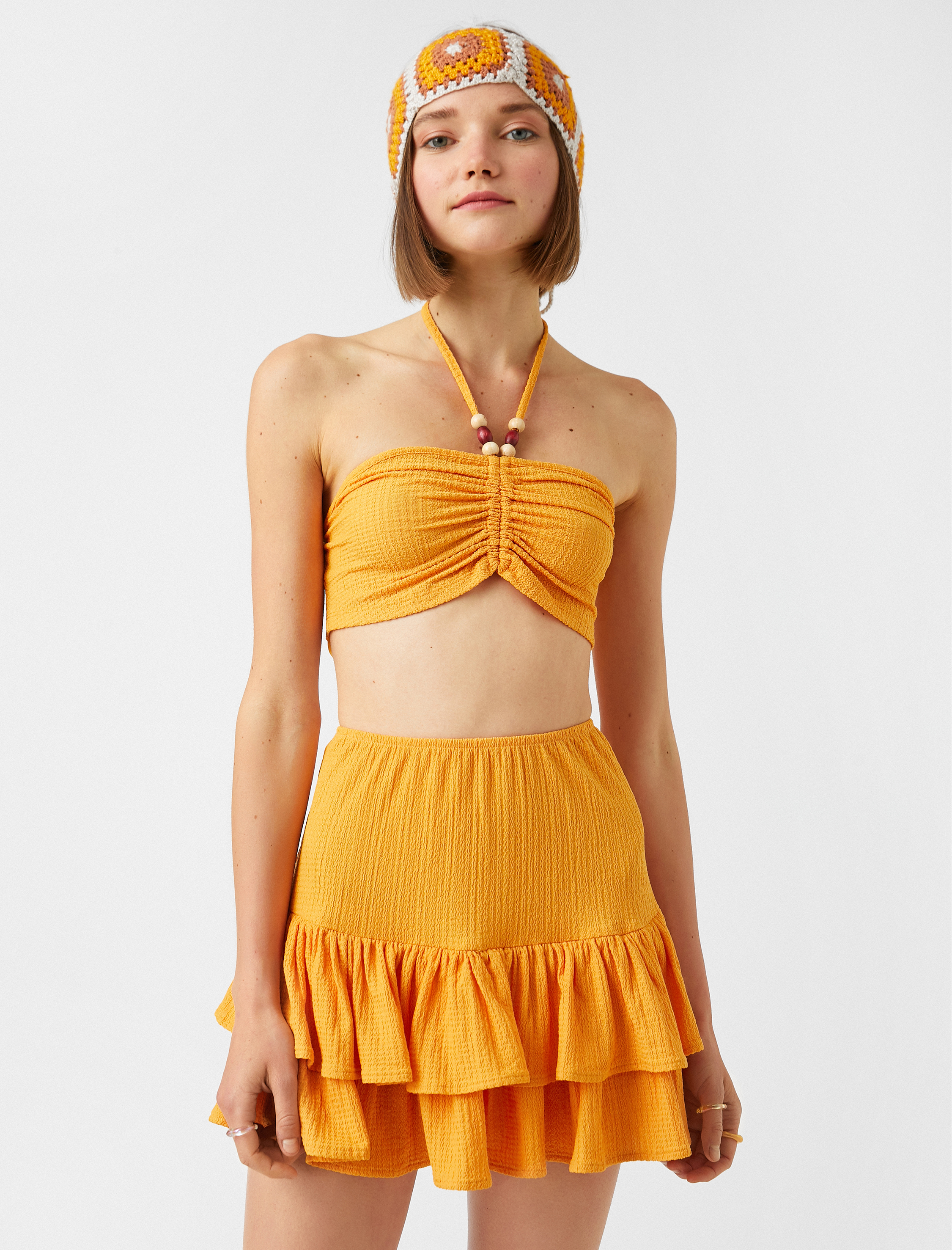 Büzgülü Büstiyer Boncuk Detaylı