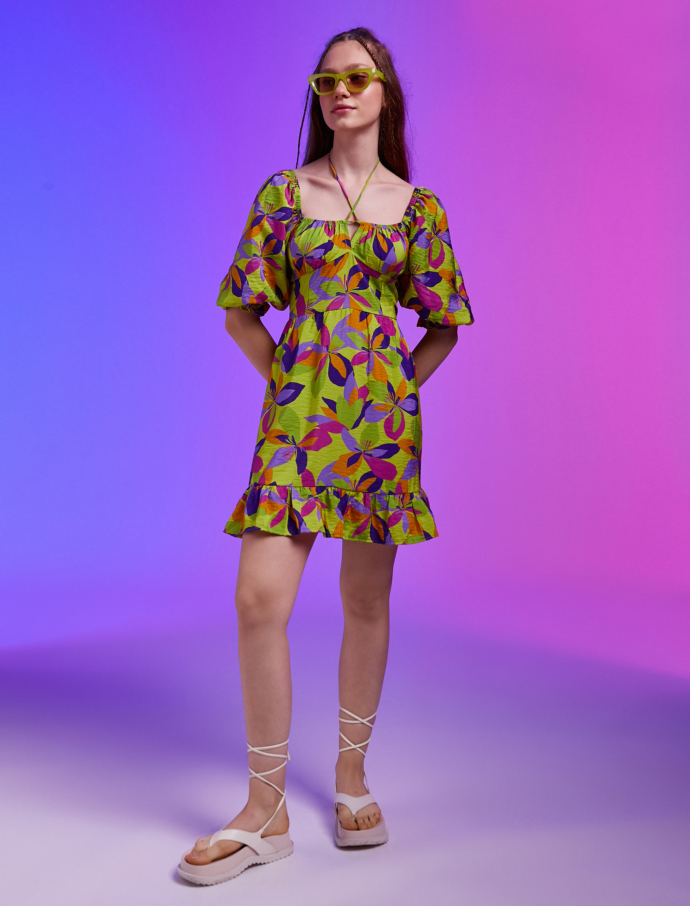   Göğsü Biyeli Elbise