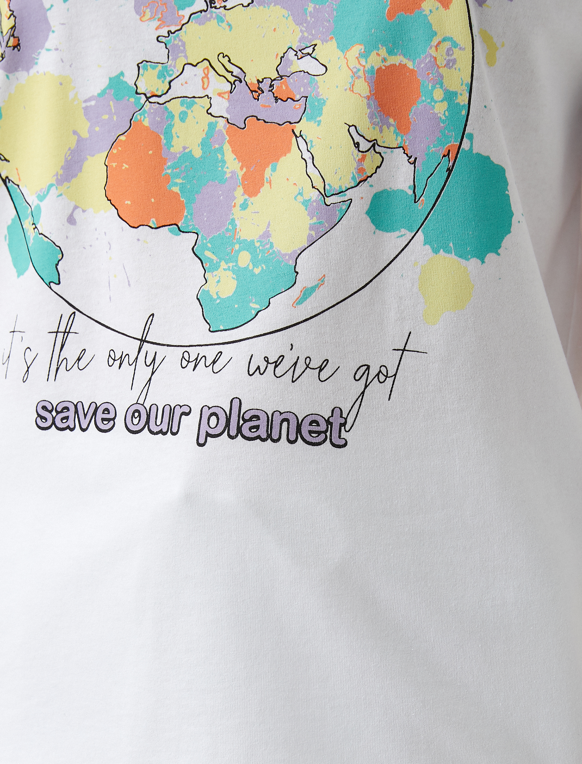   Baskılı Kısa Kollu Pamuklu Tişört