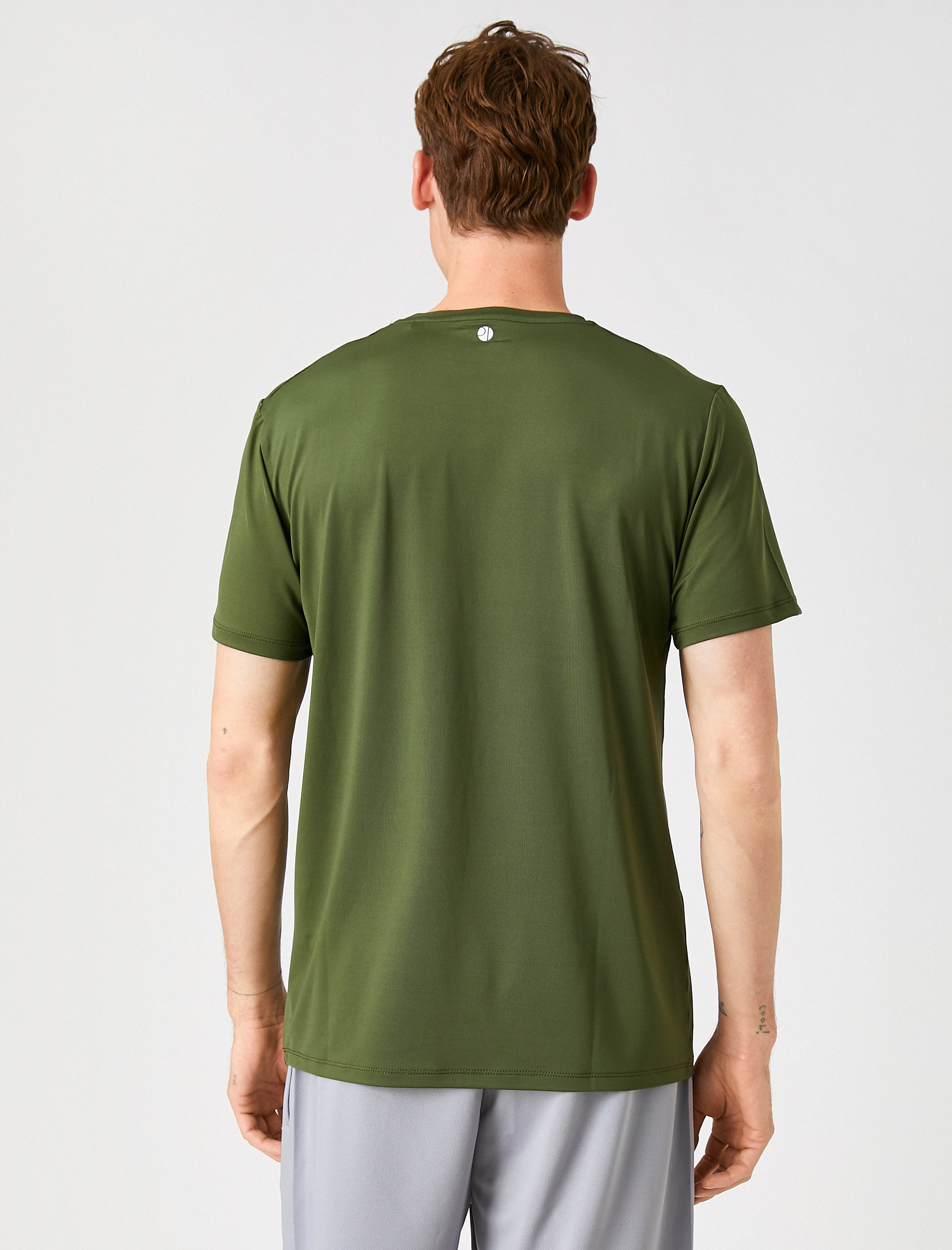   Kısa Kollu Bisiklet Yaka Baskılı Tişört