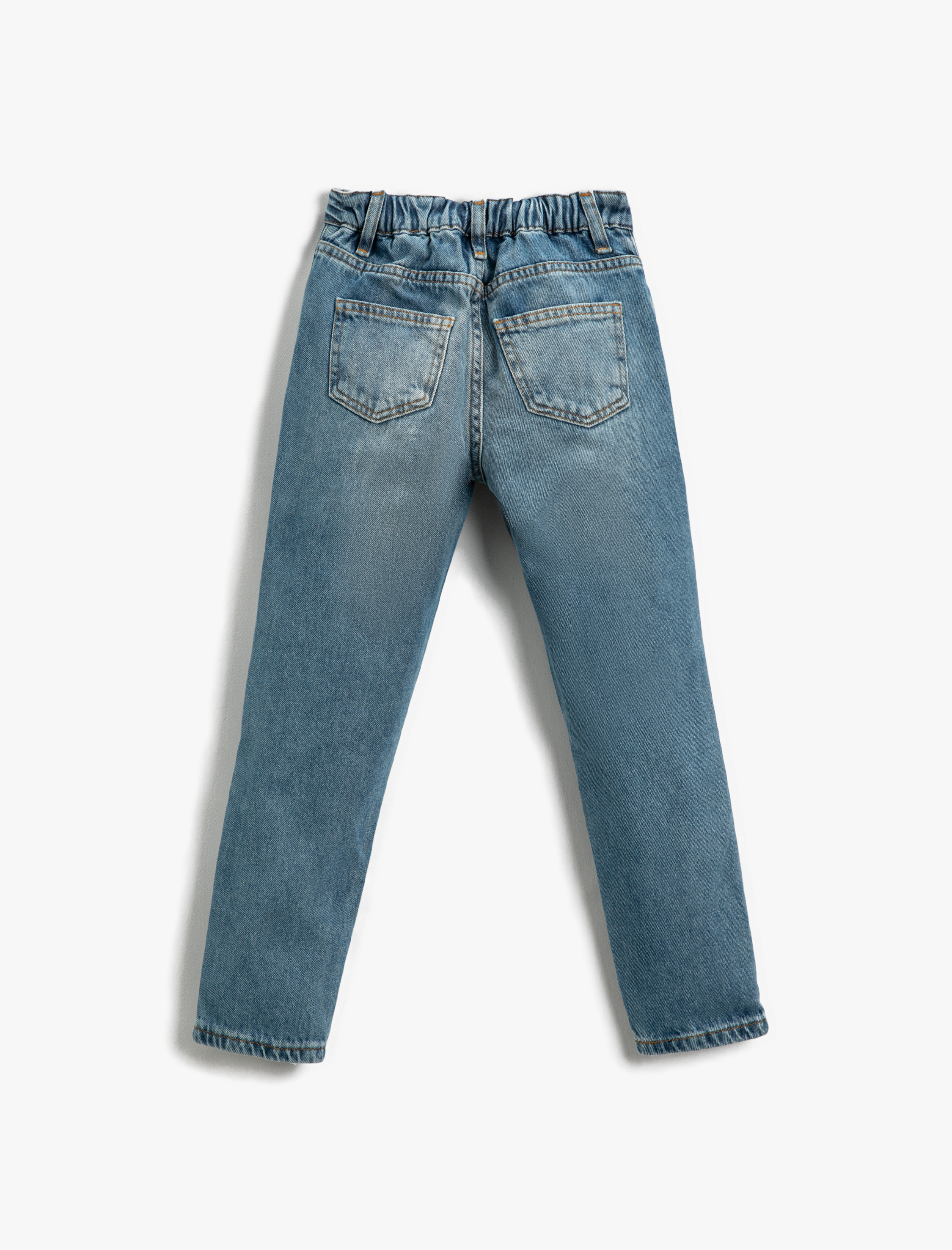  Kız Çocuk Kot Pantolon Destroylu Pamuklu - Boyfriend Jean