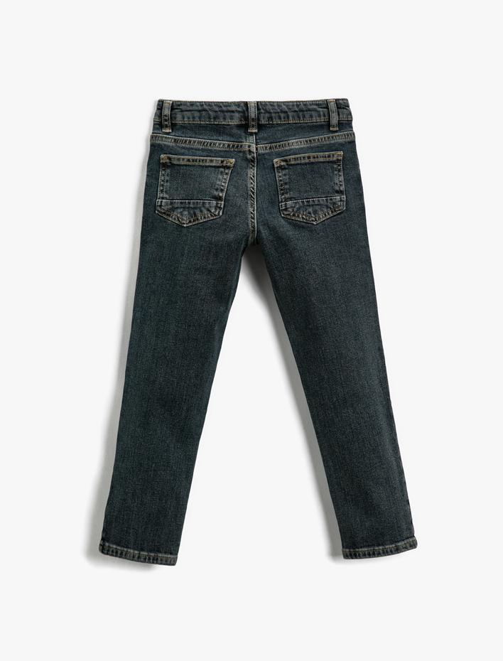 Erkek Çocuk Kot Pantolon Cepli Pamuklu - Skinny Jean