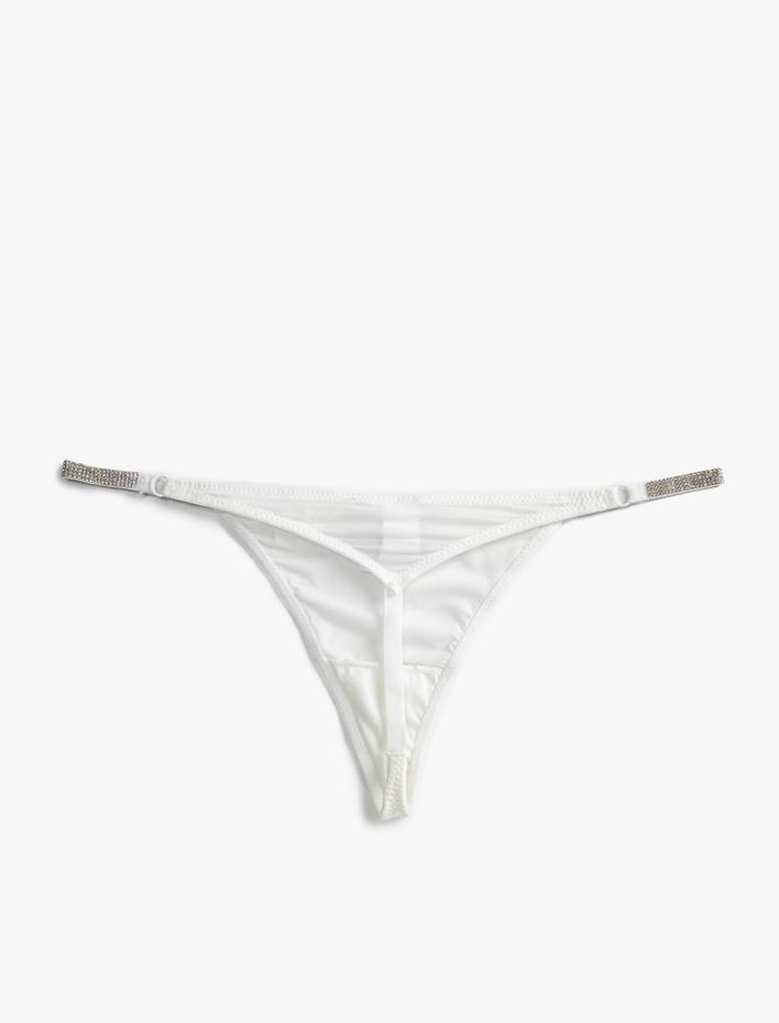  Lastik Detaylı Brazilian Bridal Külot
