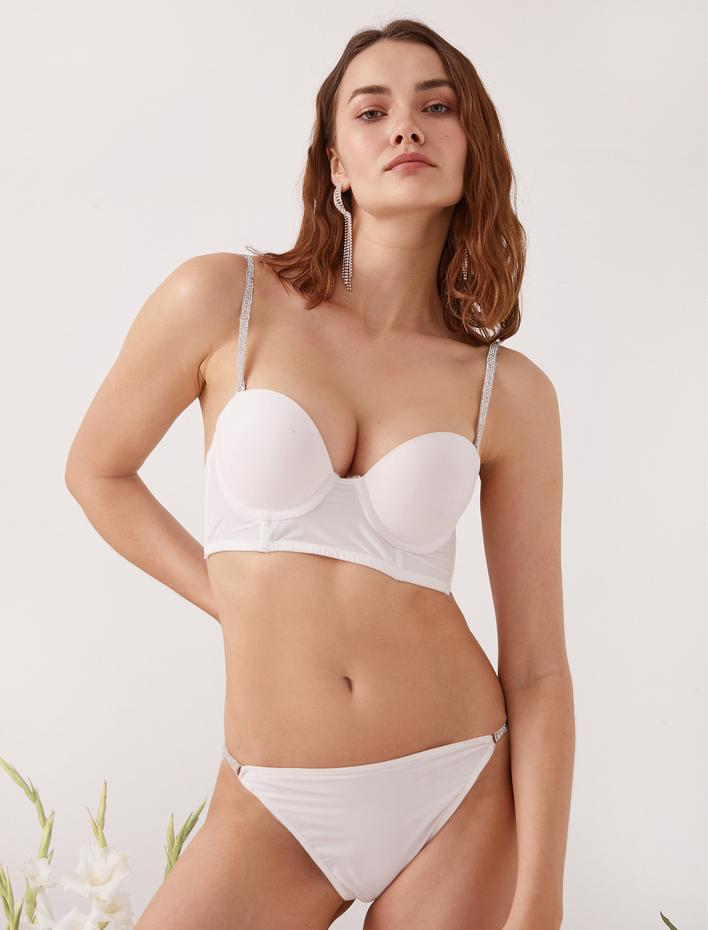  Bridal Push Up Sütyen Taşlı Askılı Bridal